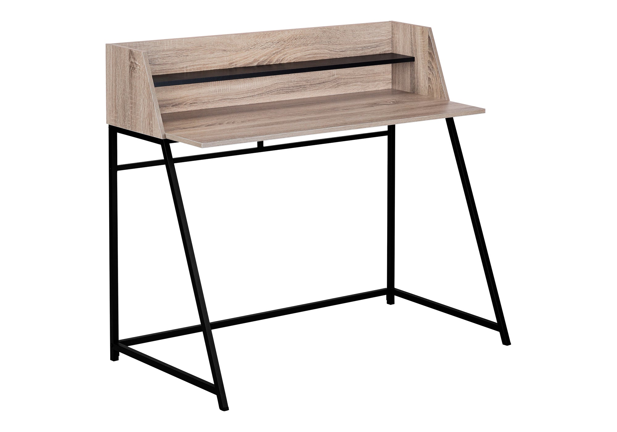 COMPUTER DESK - 48"L / DARK TAUPE / BLACK METAL # I 7546