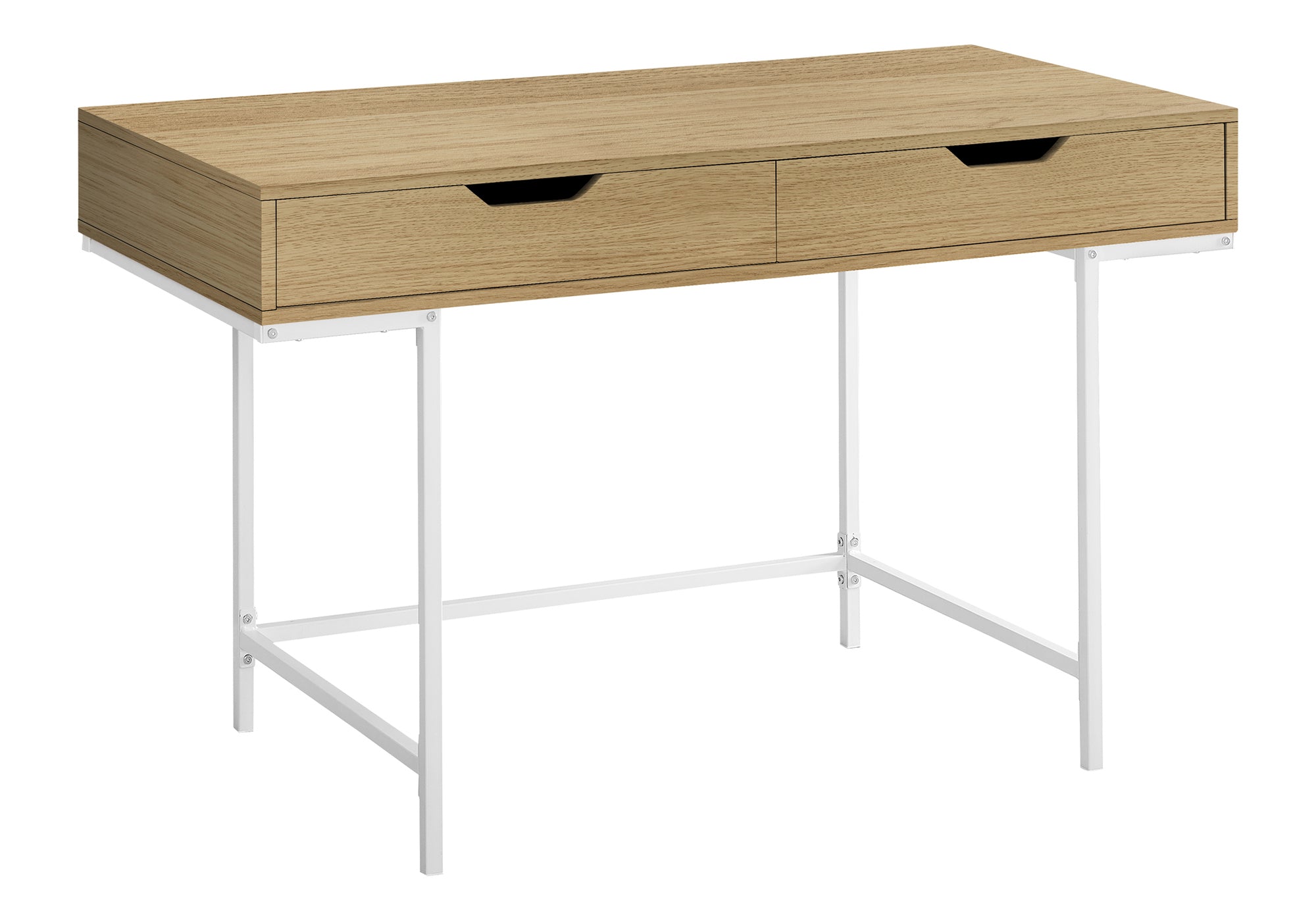 COMPUTER DESK - 48"L / NATURAL / WHITE METAL # I 7569