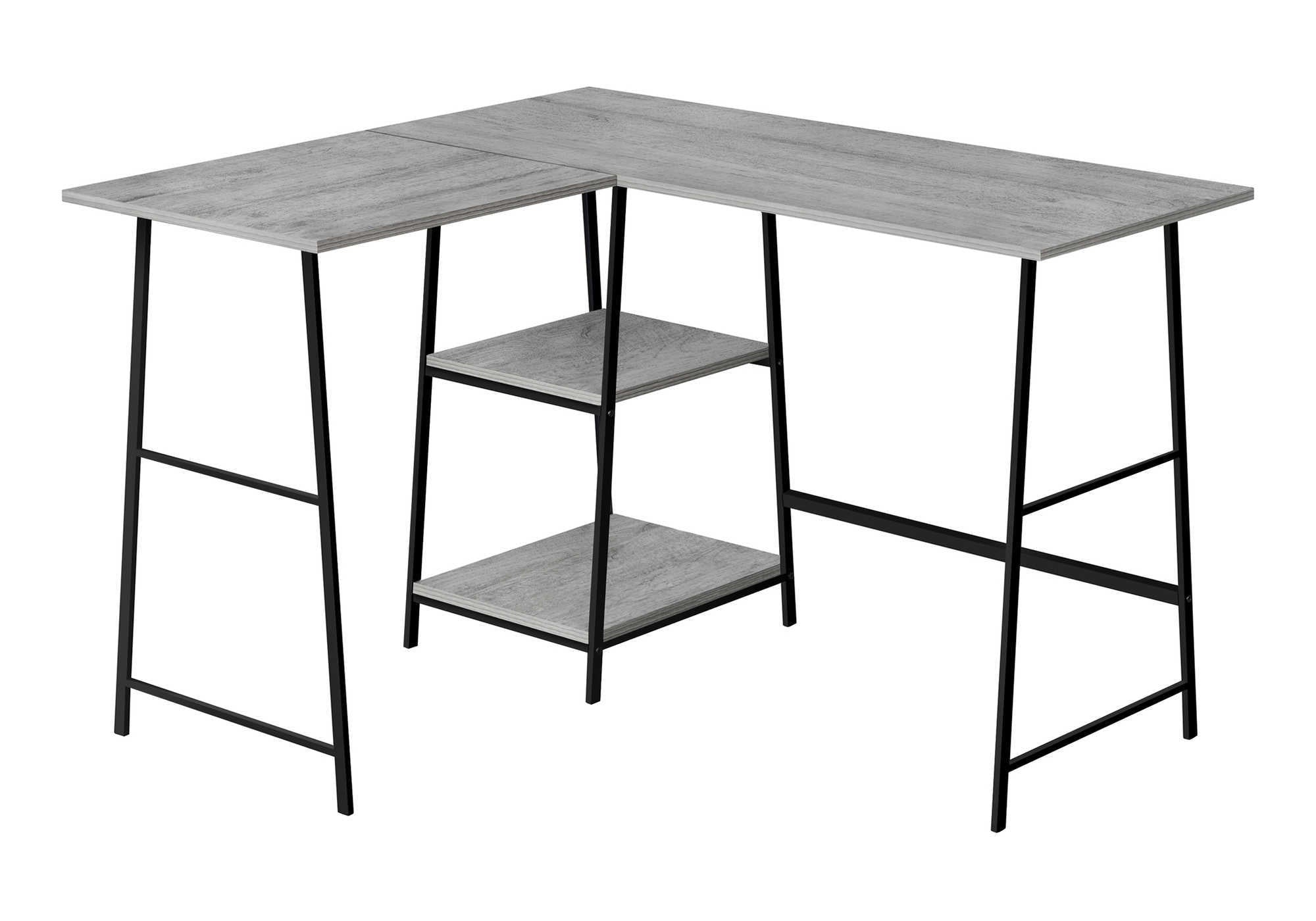 COMPUTER DESK - 48"L / GREY TOP / BLACK METAL CORNER # I 7591