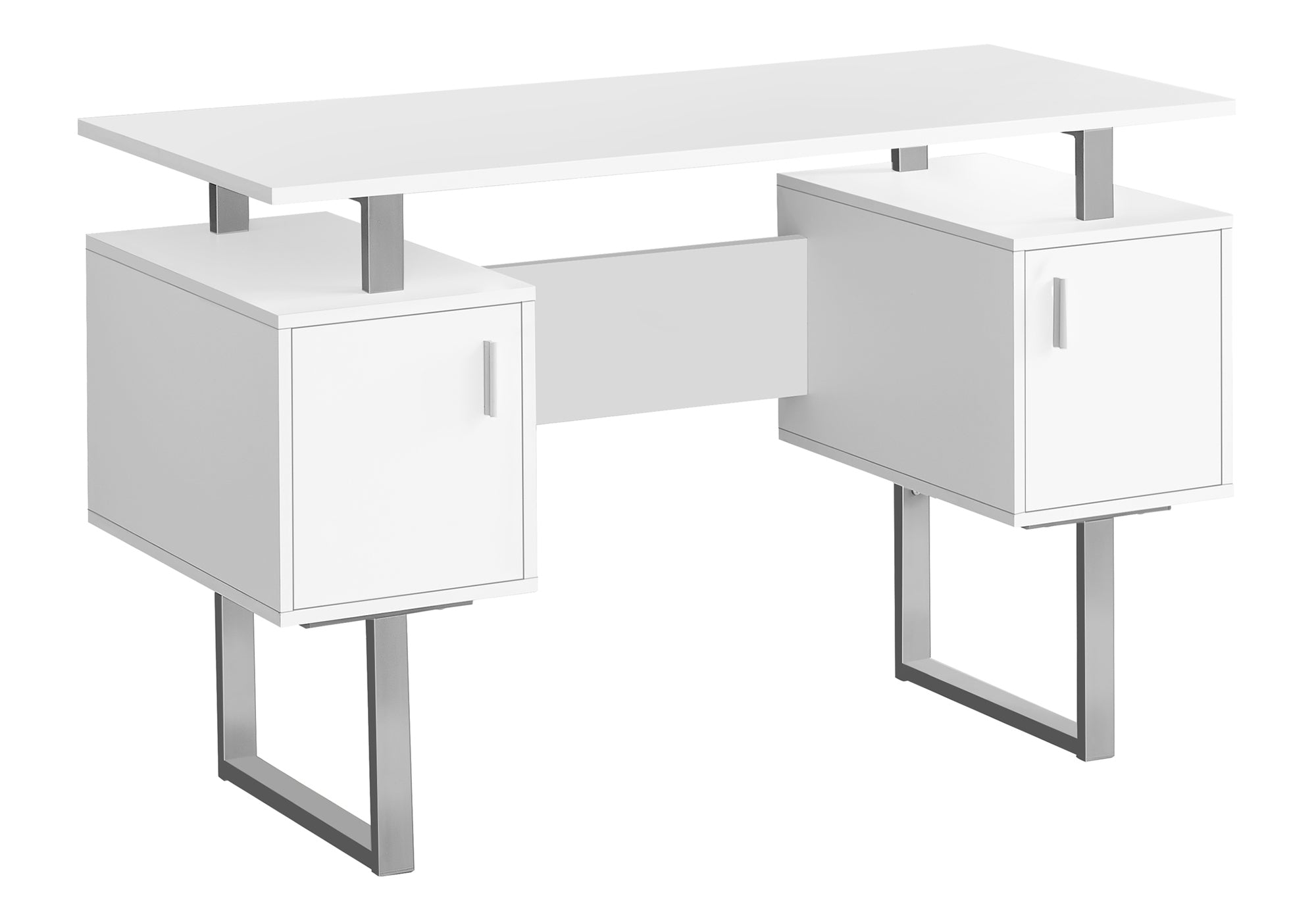COMPUTER DESK - 48"L / WHITE / SILVER METAL # I 7605