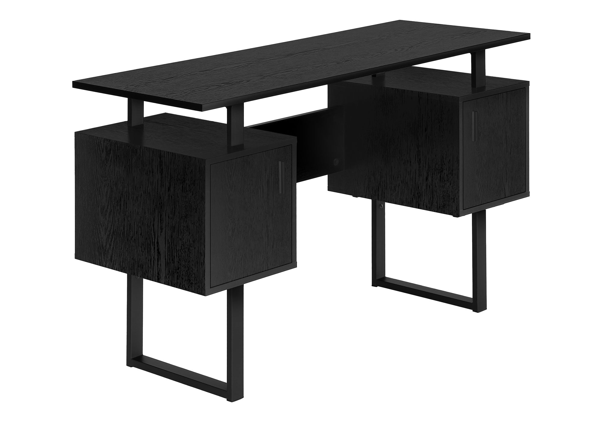 COMPUTER DESK - 48"L / BLACK OAK / BLACK METAL # I 7606