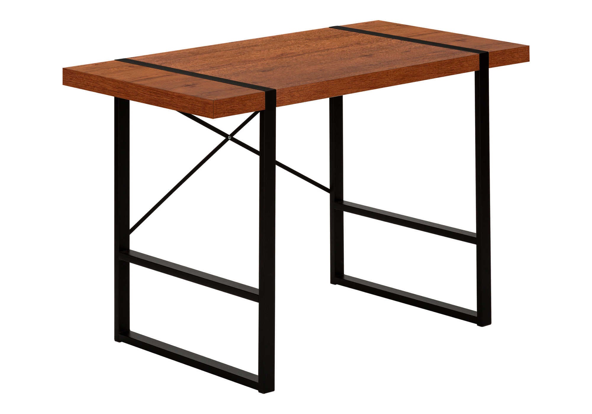 COMPUTER DESK - 48"L / CHERRY / BLACK METAL # I 7656