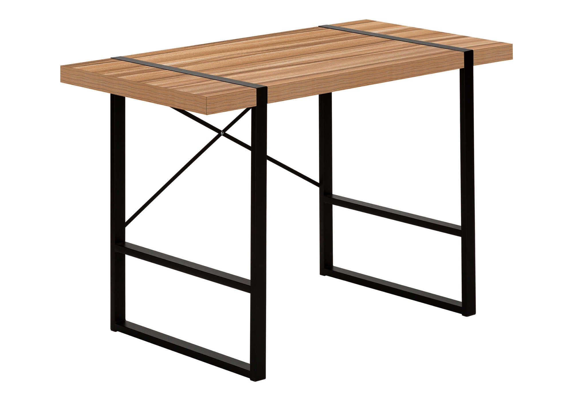 COMPUTER DESK - 48"L / LIGHT RECLAIMED WOOD / BLACK METAL # I 7657