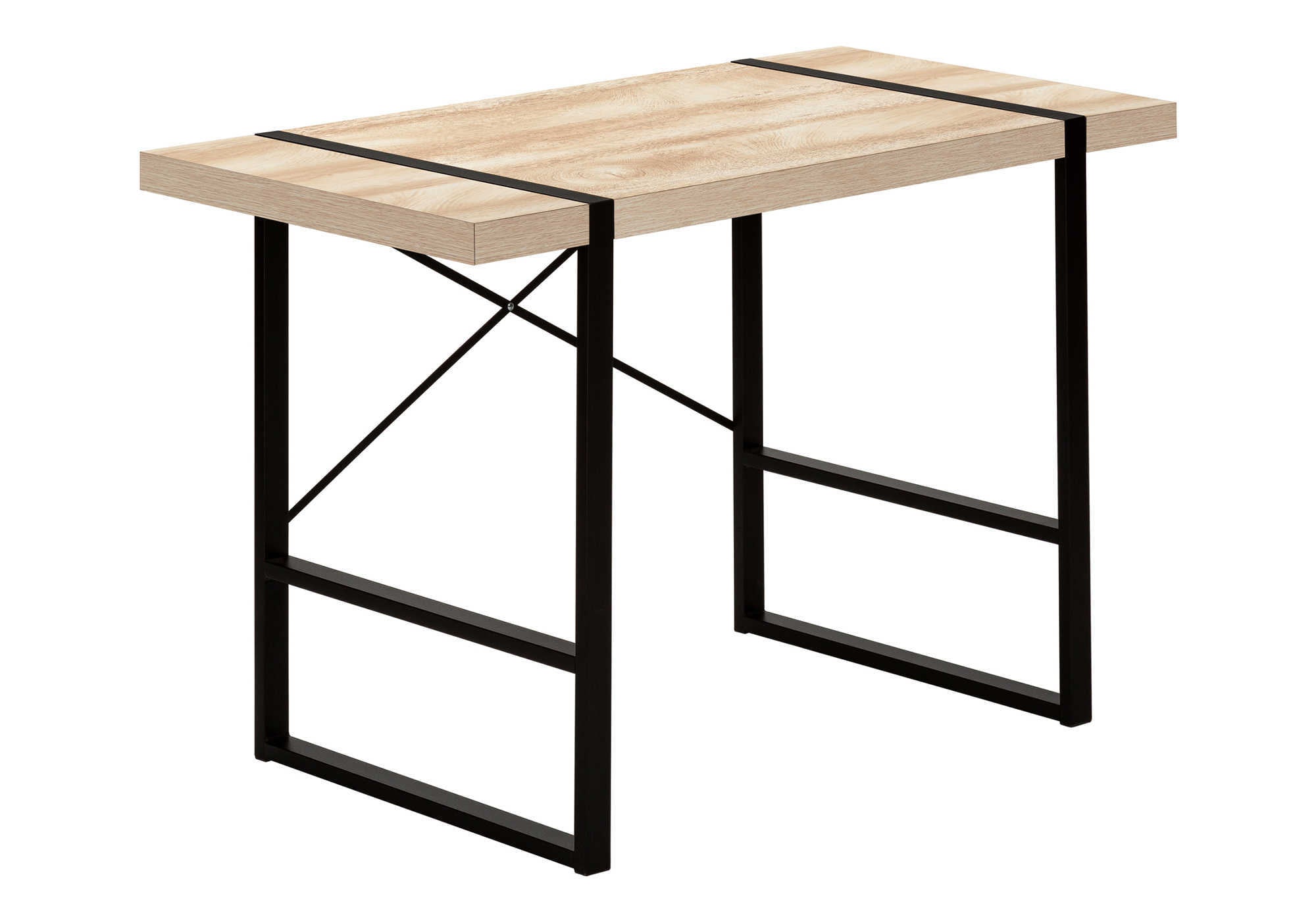 COMPUTER DESK - 48"L / NATURAL / BLACK METAL # I 7658