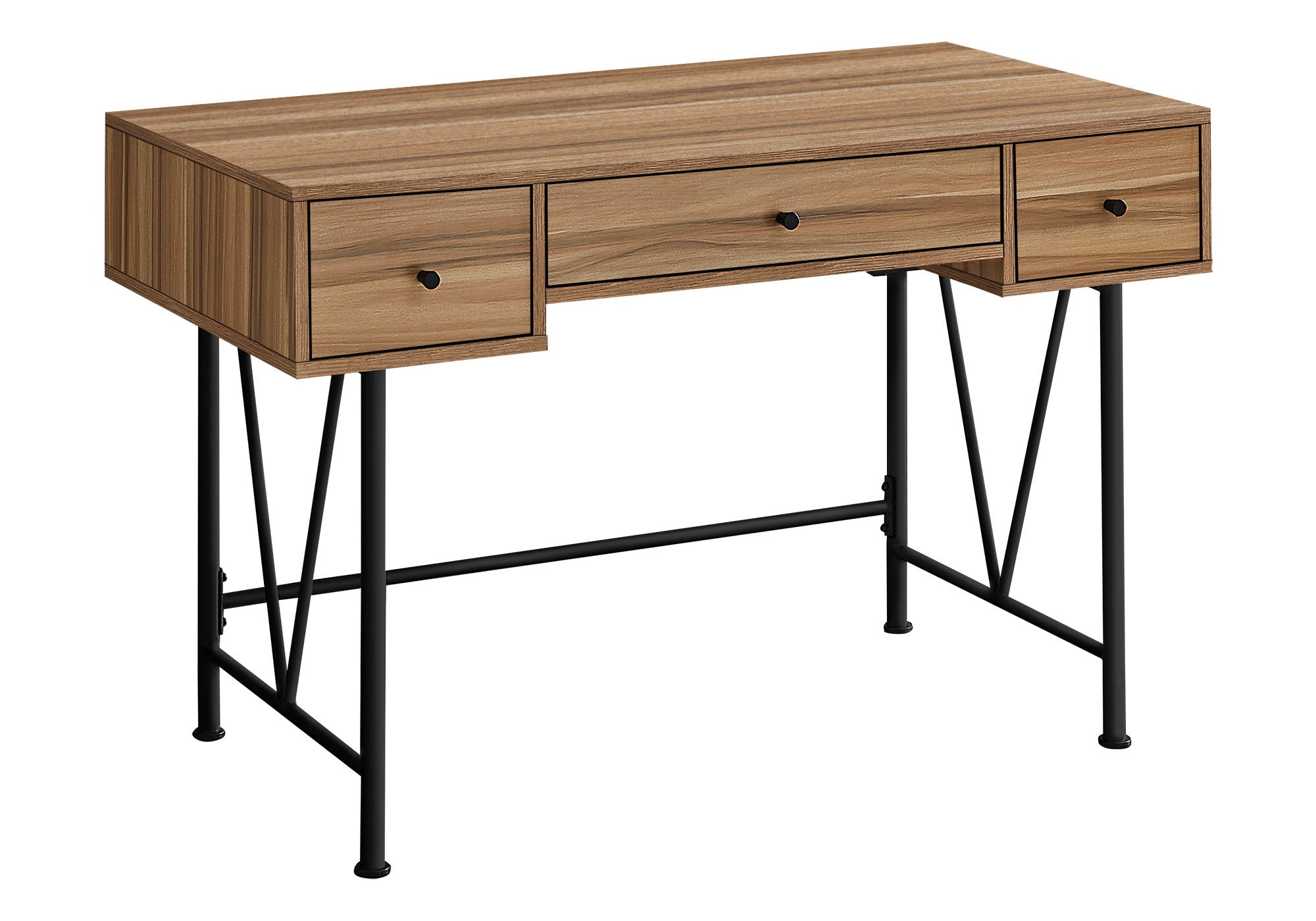 COMPUTER DESK - 48"L / LIGHT RECLAIMED WOOD / BLACK METAL # I 7672