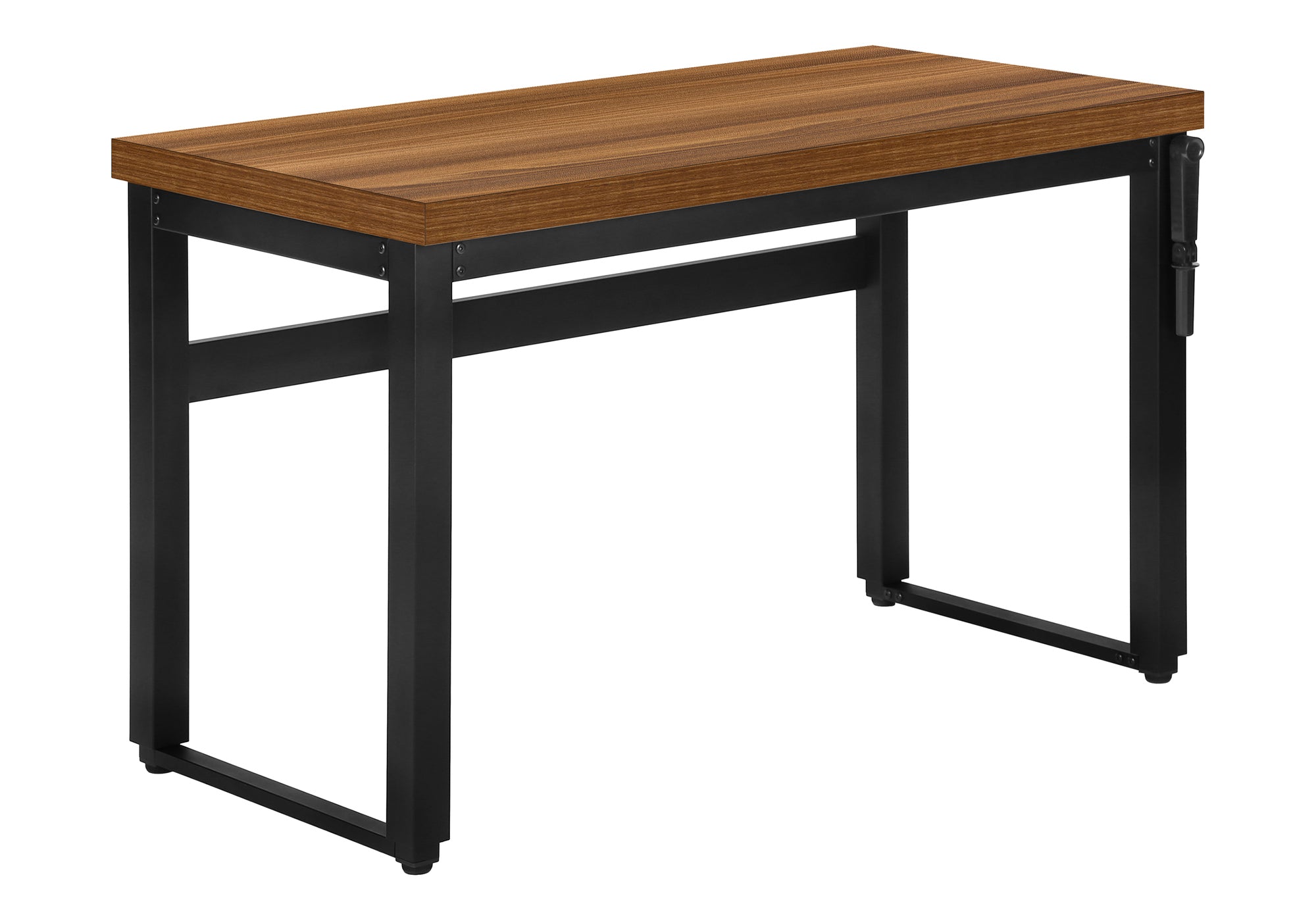COMPUTER DESK - 48"L / WALNUT / ADJ.HEIGHT/ BLACK METAL # I 7675