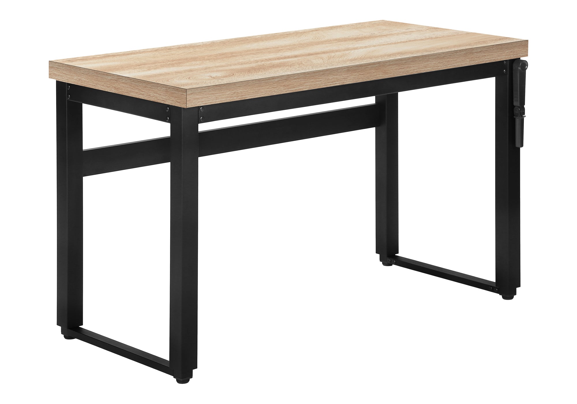 COMPUTER DESK - 48"L / NATURAL / ADJ.HEIGHT/ BLACK METAL # I 7678