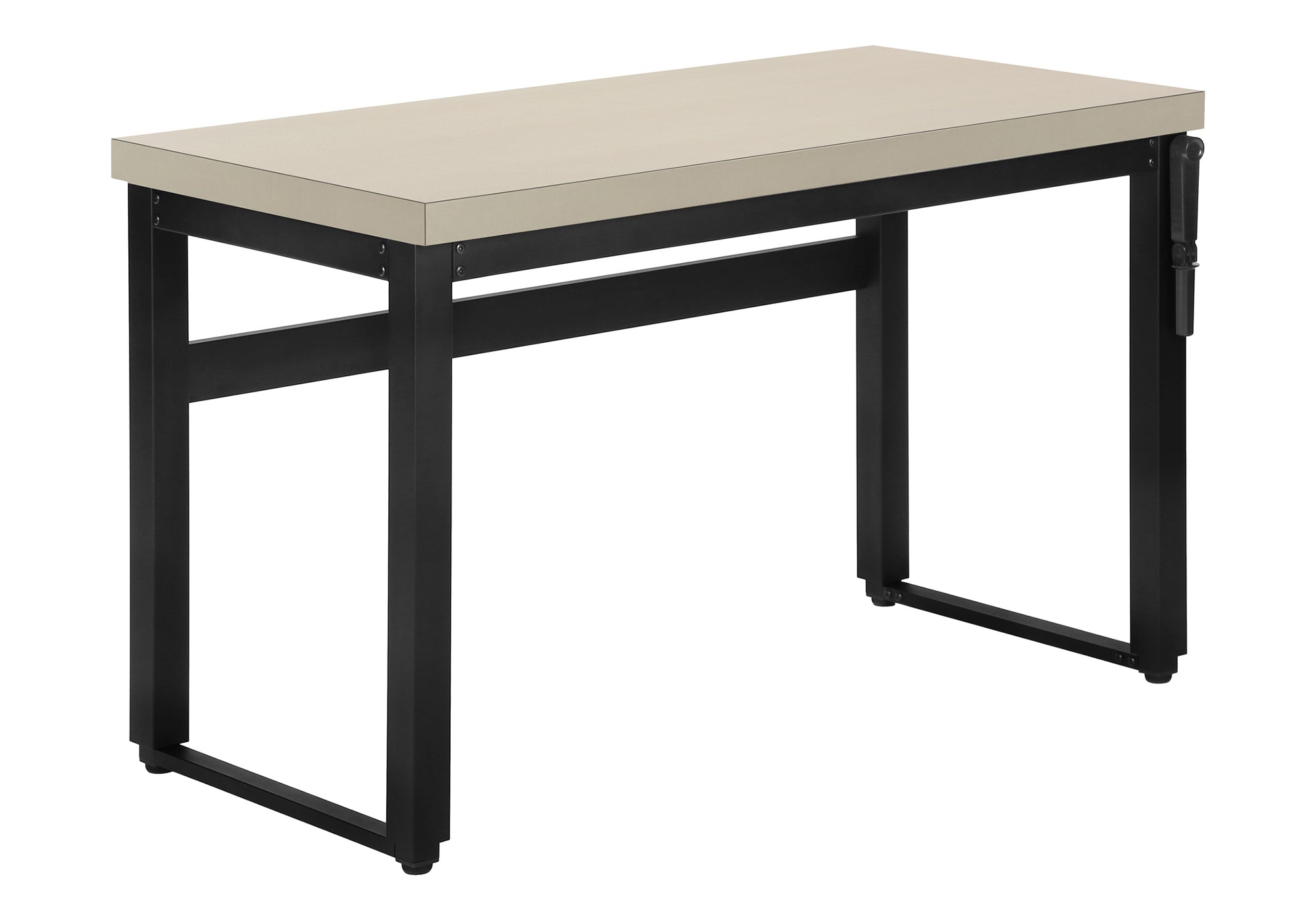 COMPUTER DESK - 48"L / MODERN TAUPE / ADJ.HEIGHT/ BLACK # I 7679