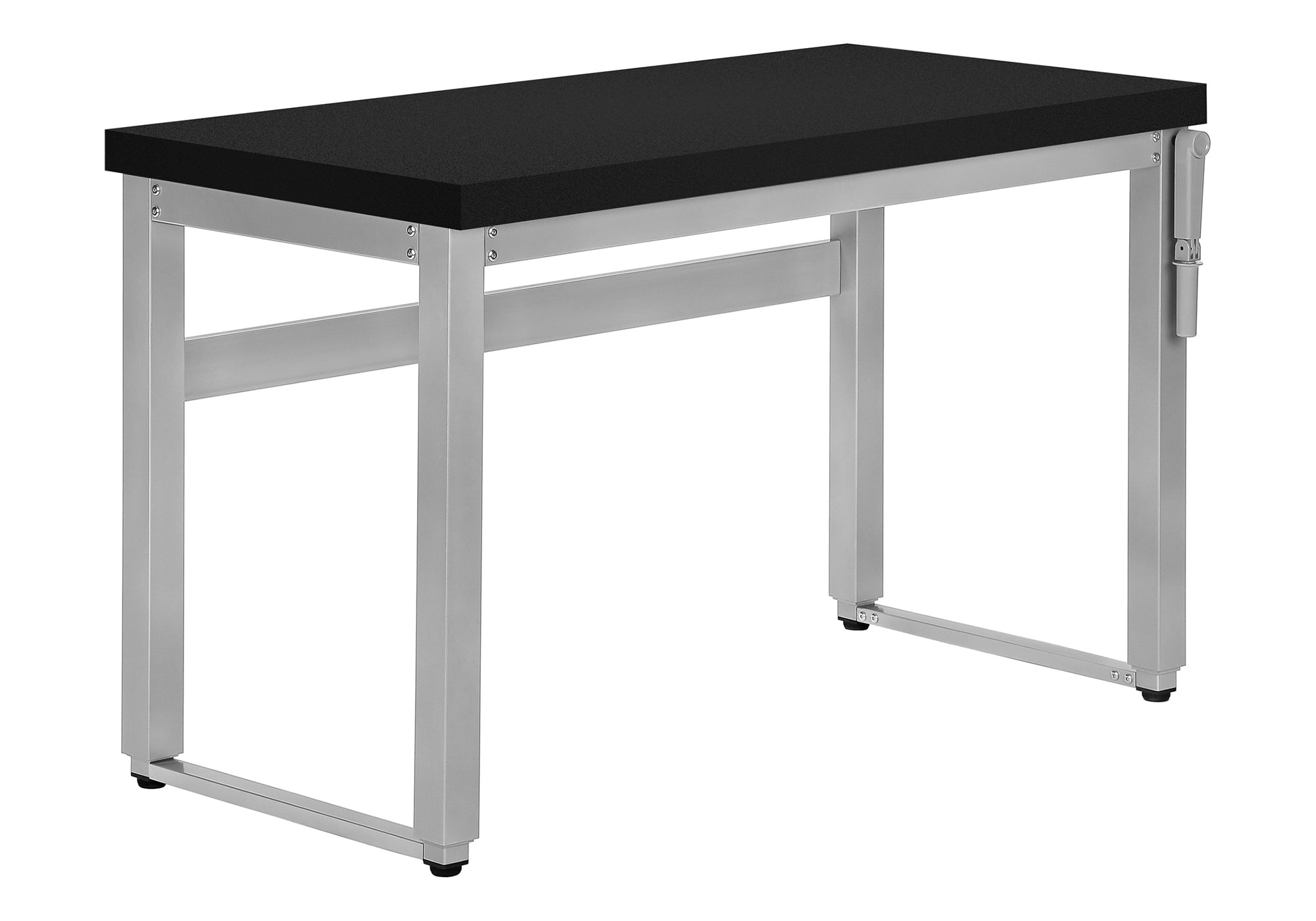 COMPUTER DESK - 48"L / BLACK / ADJ.HEIGHT/ SILVER METAL # I 7684