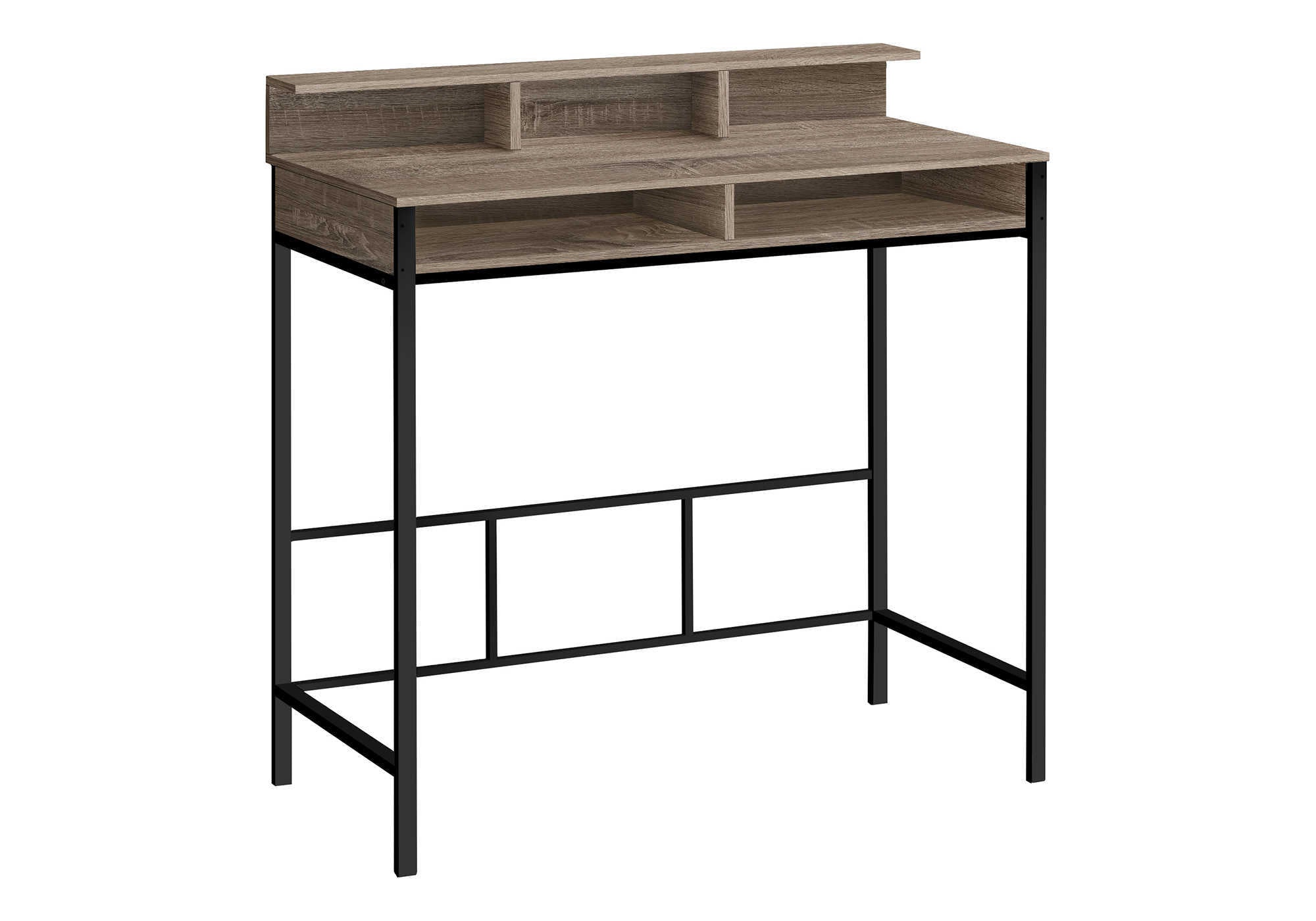 COMPUTER DESK - 48"L / DARK TAUPE / BLACK STANDING HEIGHT # I 7702