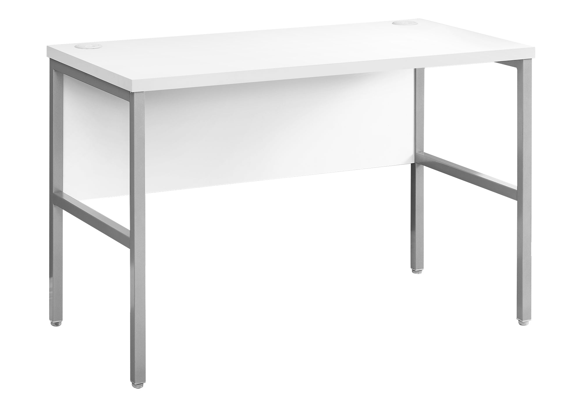 COMPUTER DESK - 48"L WHITE / SILVER COMMERCIAL GRADE # I 7726