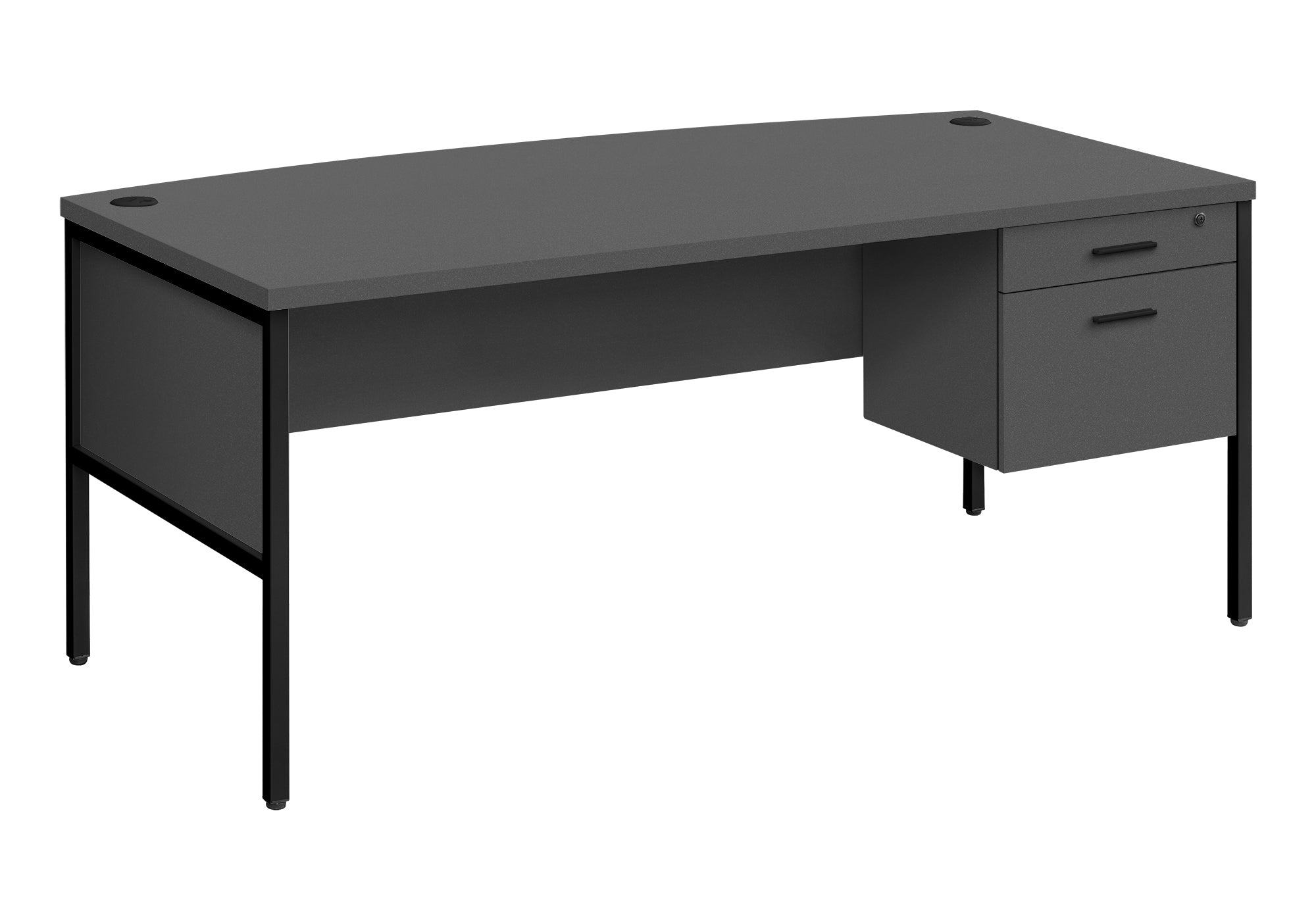 COMPUTER DESK - 72"L GREY / BLACK COMMERCIAL GRADE # I 7730