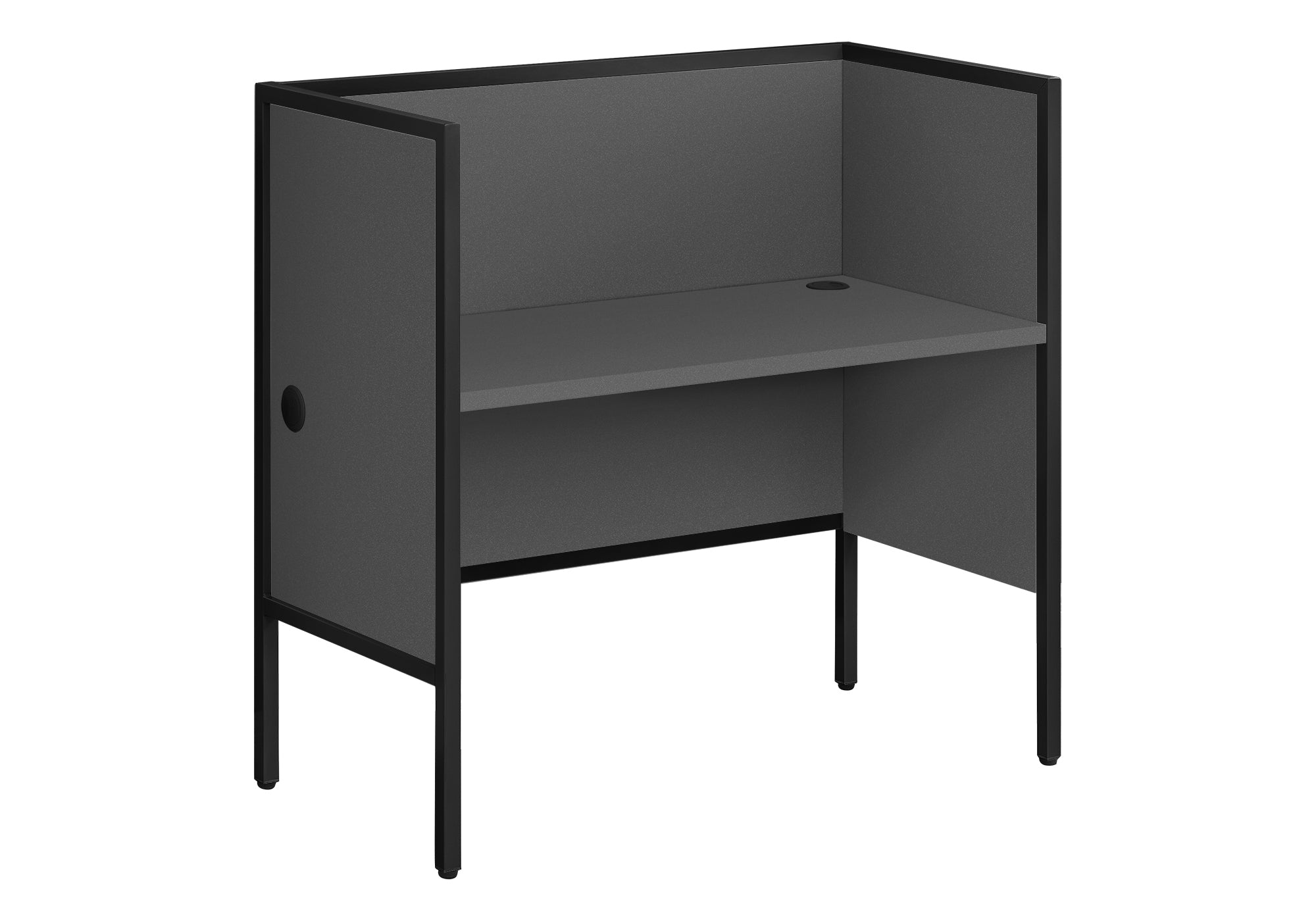 OFFICE CUBICLE - 48"L GREY/ BLACK COMMERCIAL GRADE DESK # I 7734