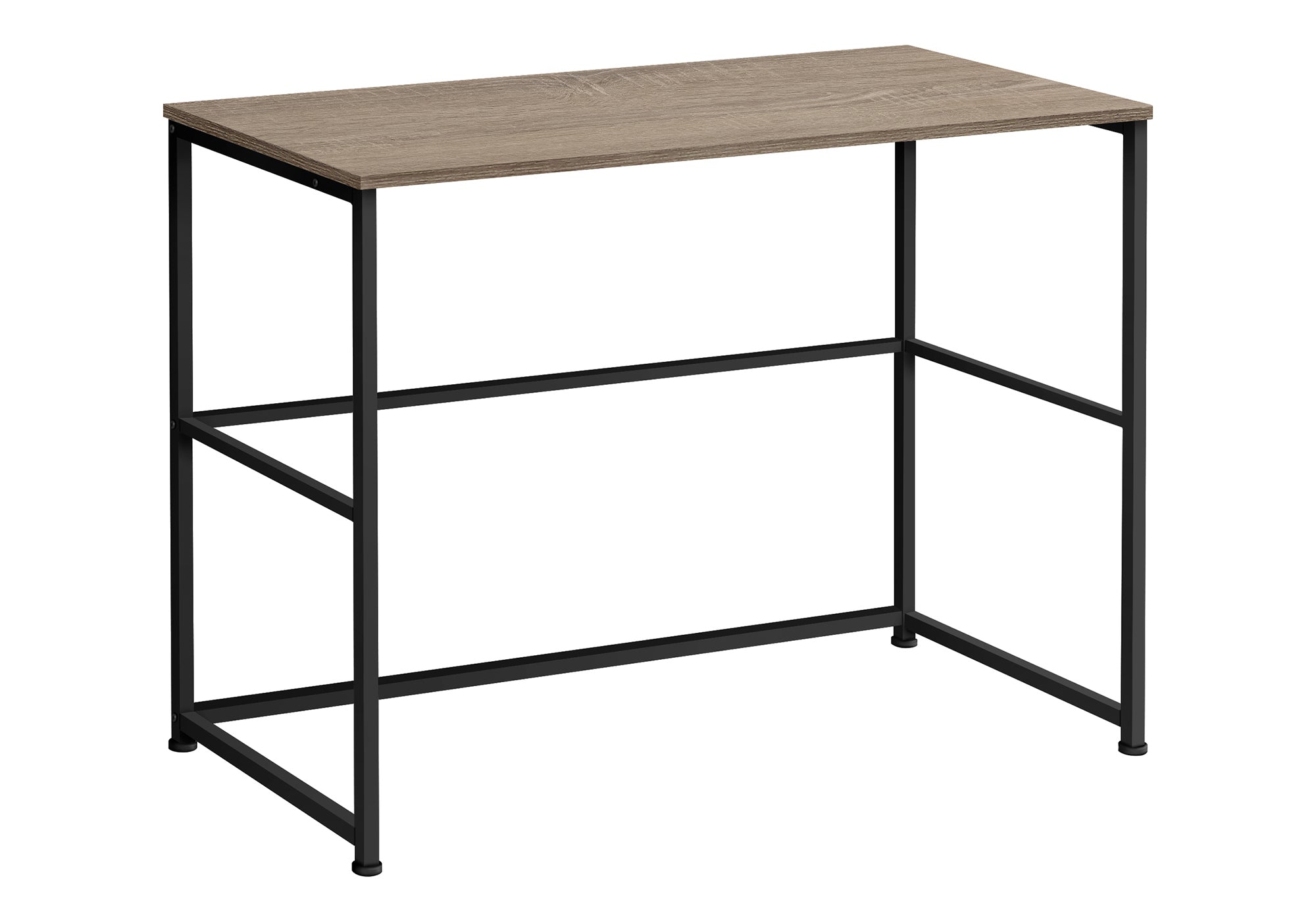 COMPUTER DESK - 40"L / DARK TAUPE / BLACK METAL # I 7777