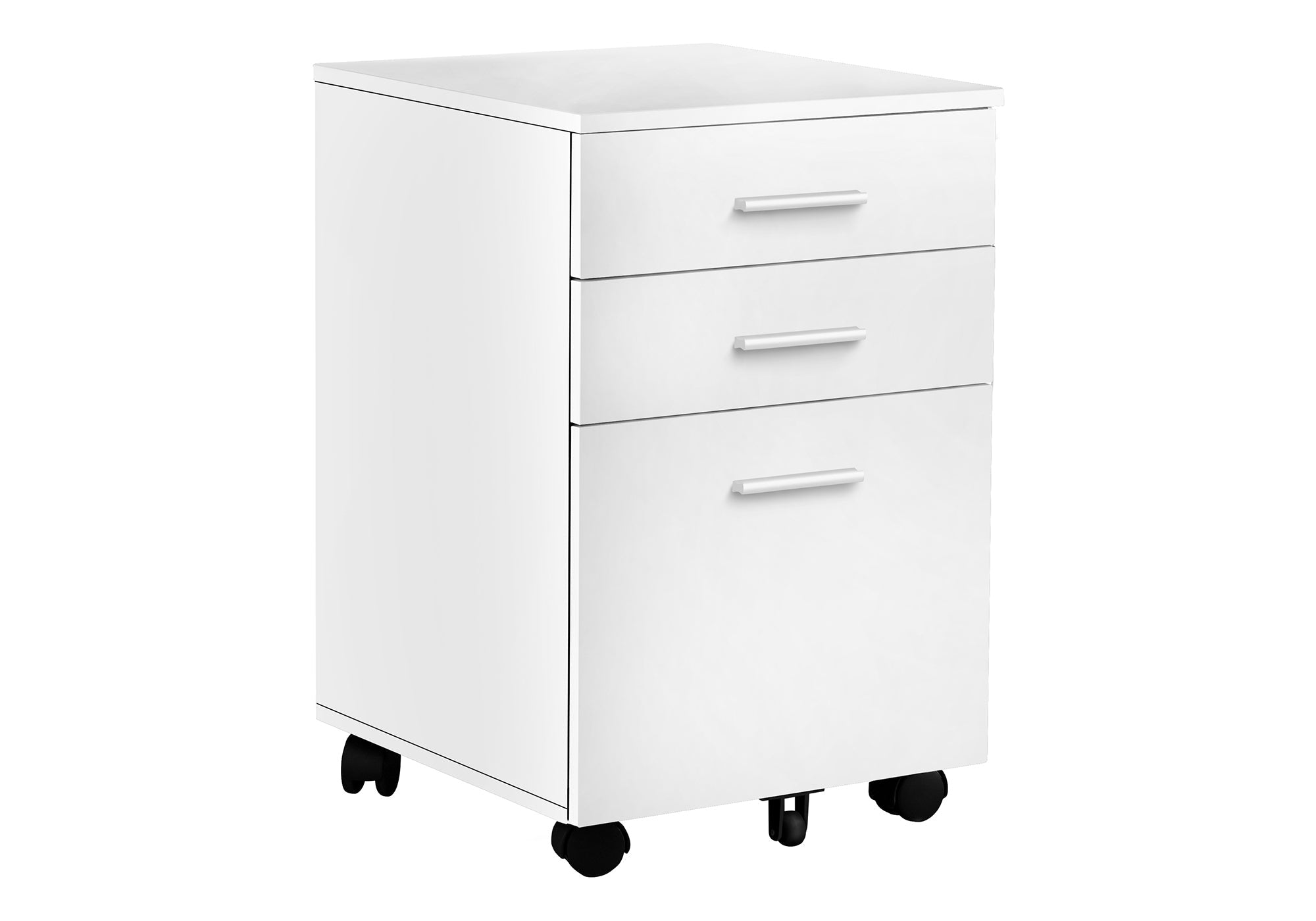 FILING CABINET - 3 DRAWER / WHITE ON CASTORS # I 7780