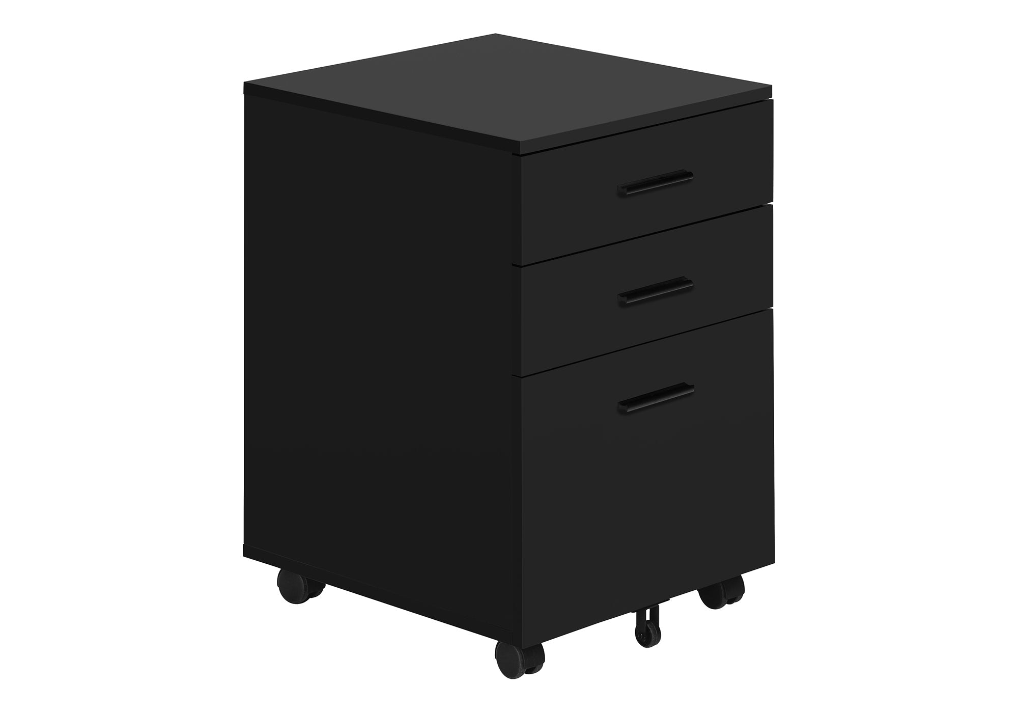 FILING CABINET - 3 DRAWER / BLACK ON CASTORS # I 7781