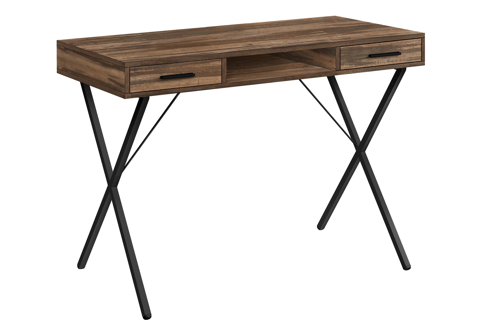 COMPUTER DESK - 42"L / BROWN RECLAIMED WOOD / BLACK METAL # I 7794