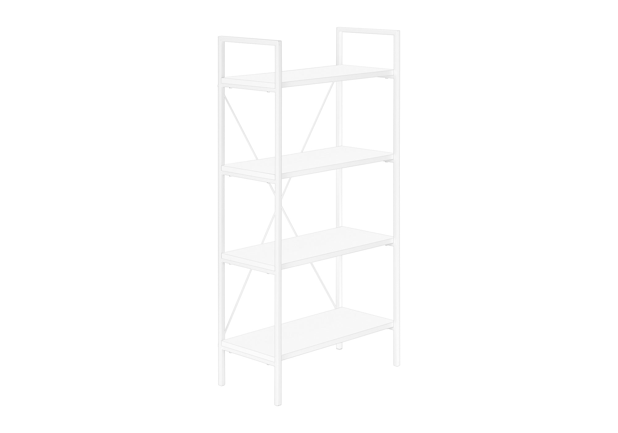 BOOKCASE - 48"H / WHITE / WHITE METAL # I 7801