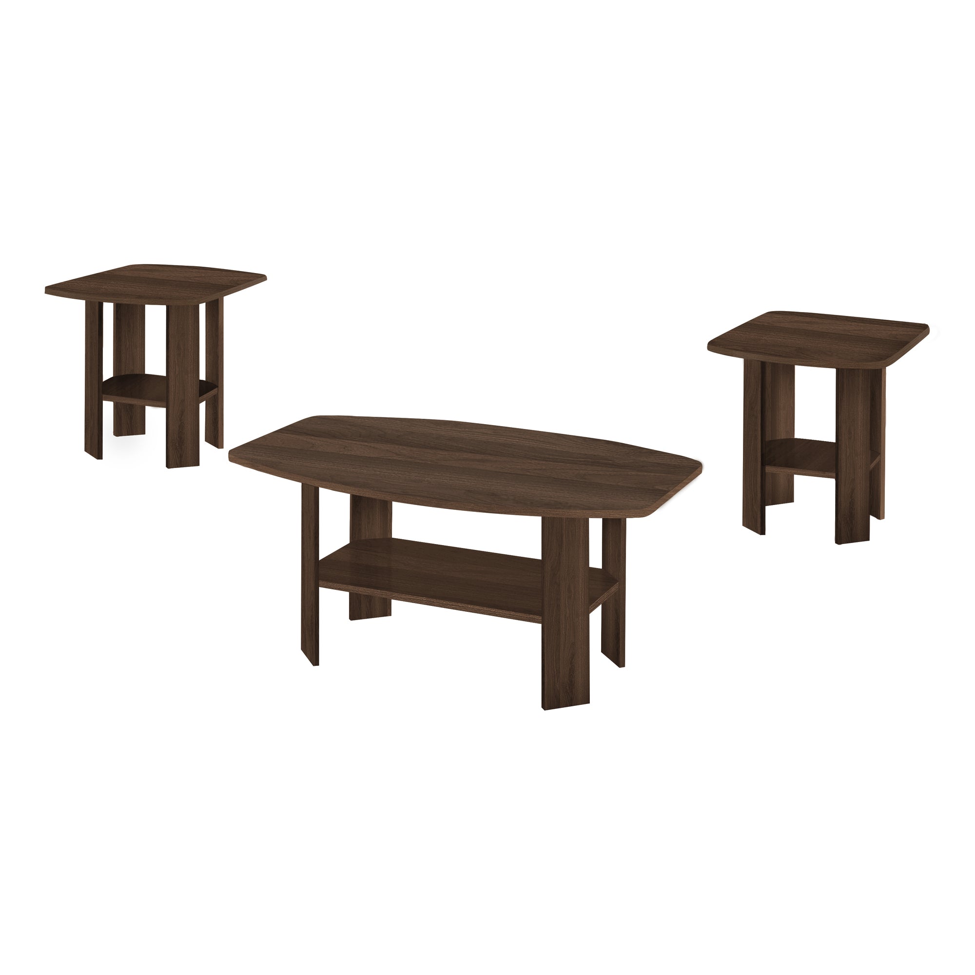ENSEMBLE DE TABLE - ENSEMBLE DE 3 PIÈCES / NOYER FONCÉ # I 7872P