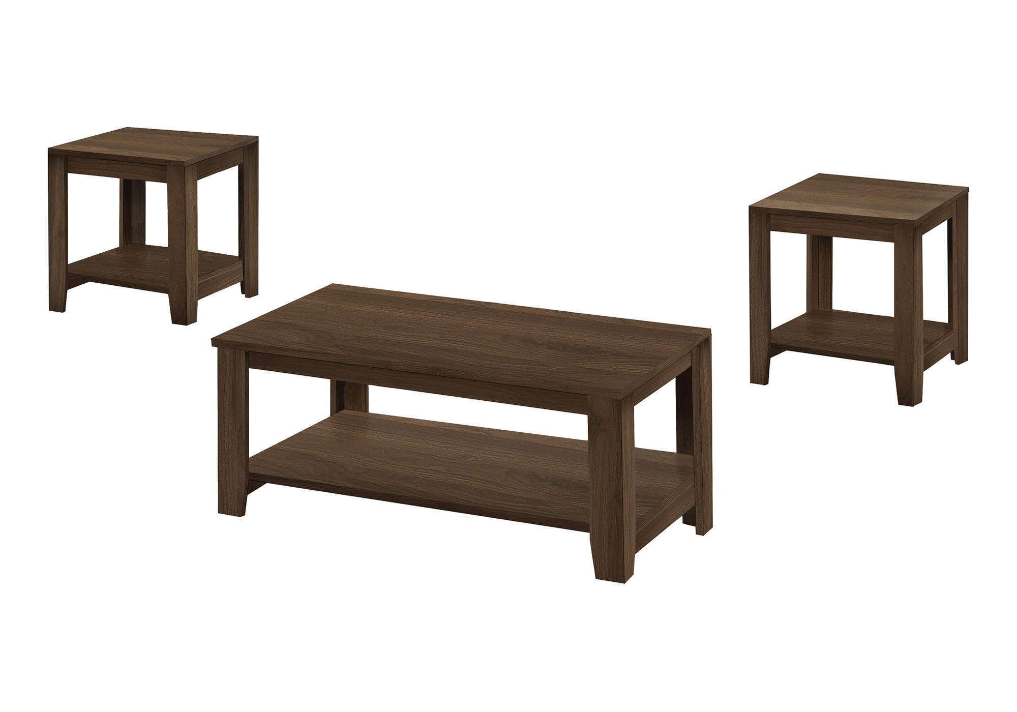 ENSEMBLE DE TABLE - ENSEMBLE DE 3 PIÈCES / NOYER FONCÉ # I 7882P