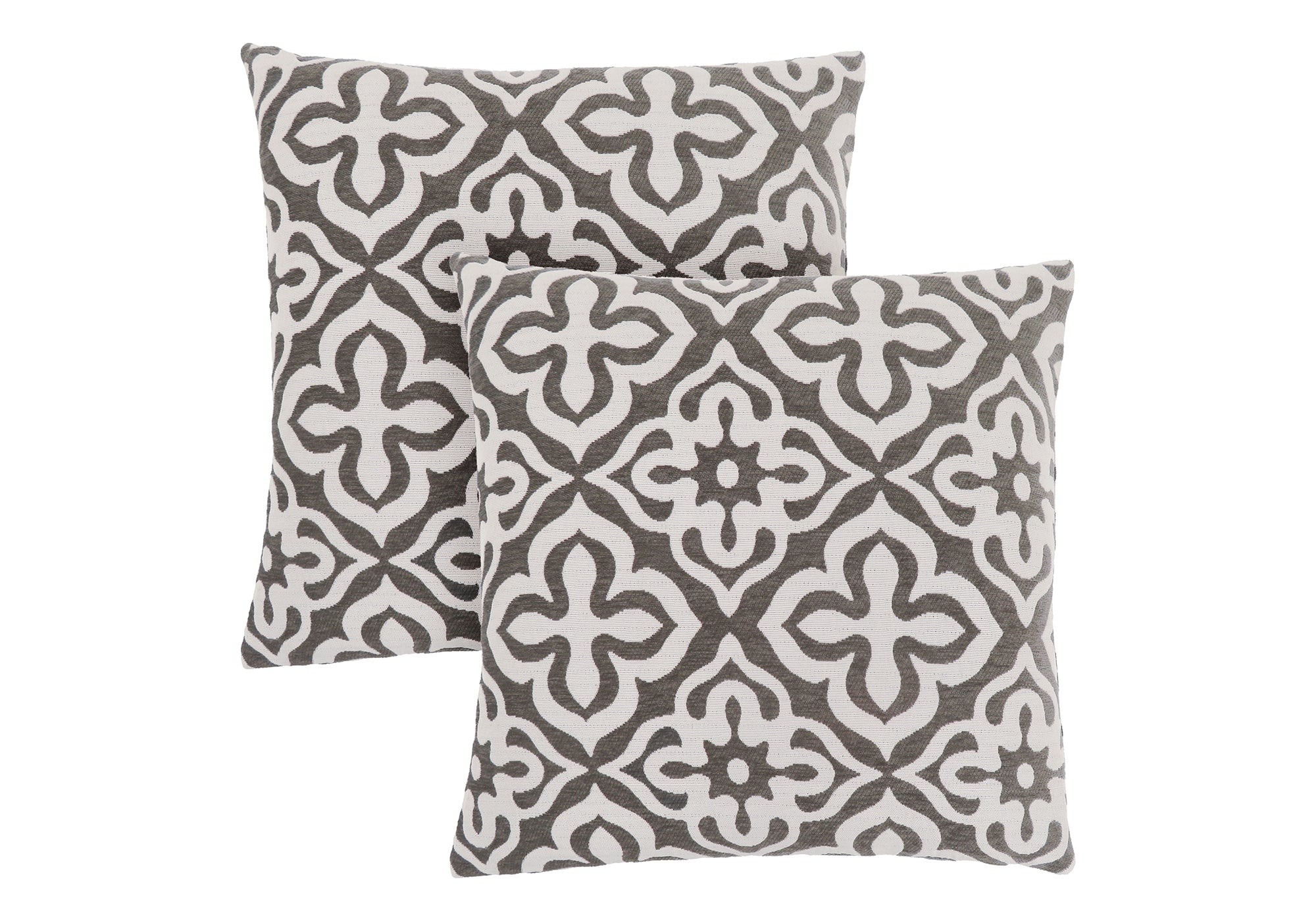 COUSSIN – 45,7 x 45,7 cm / MOTIF TAUPE FONCÉ / LOT DE 2 # I 9217