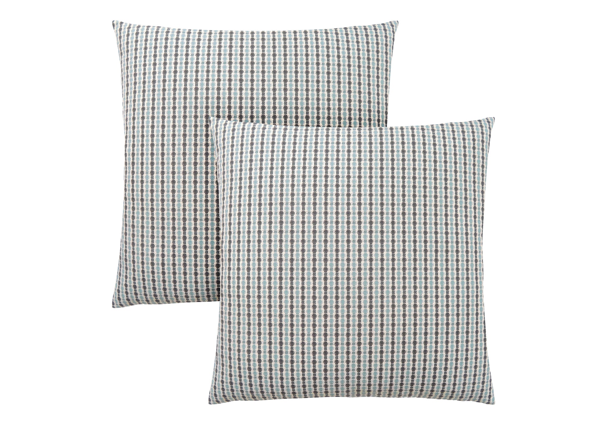PILLOW - 18"X 18" / LIGHT BLUE / GREY ABSTRACT DOT / 2PCS # I 9231