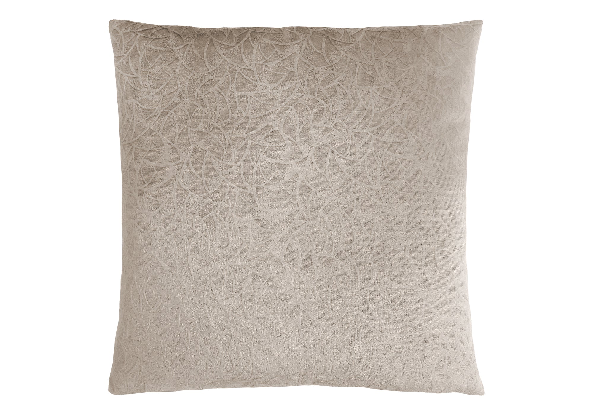 COUSSIN – 45,7 cm x 45,7 cm / VELOURS FLEURI TAUPE / 1 PIÈCE # I 9254