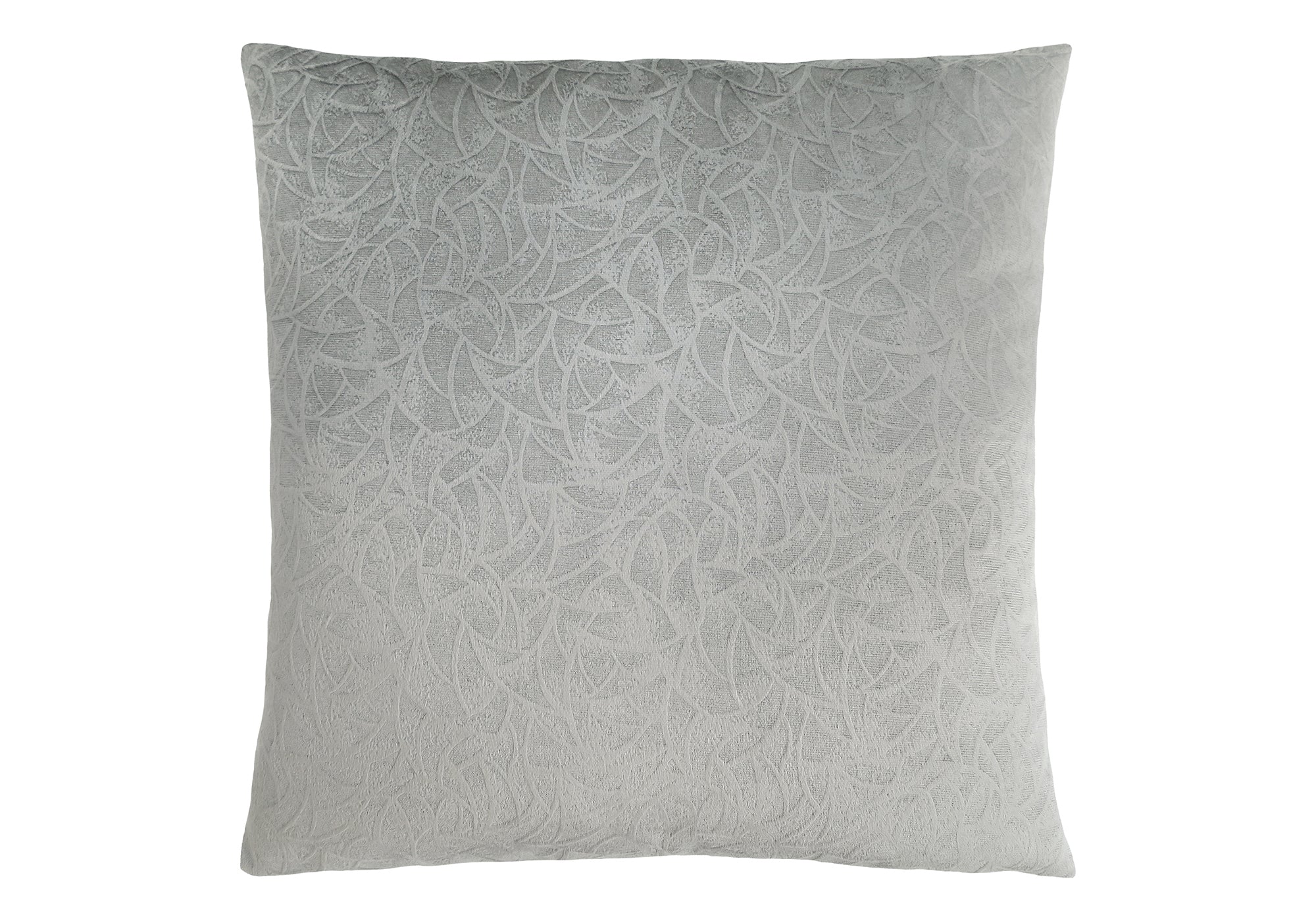 COUSSIN – 45,7 cm x 45,7 cm / VELOURS FLORAL GRIS CLAIR / 1 PIÈCE # I 9256