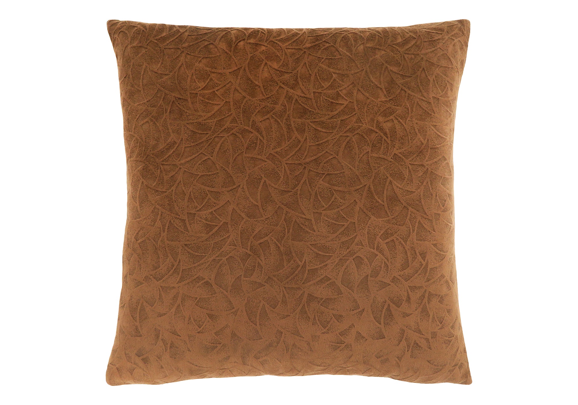 COUSSIN – 45,7 cm x 45,7 cm / VELOURS FLEURI MARRON CLAIR / 1 PIÈCE # I 9268