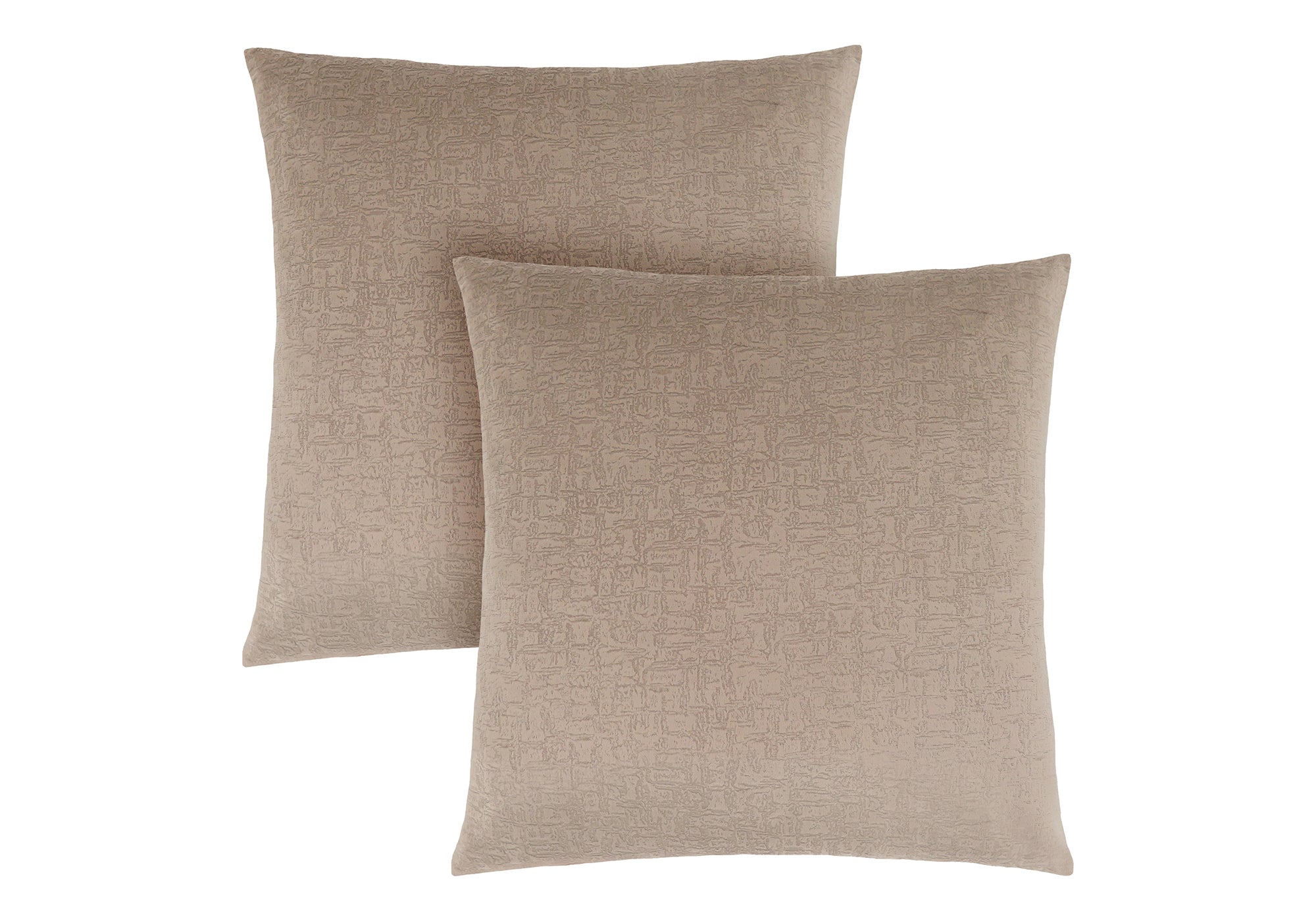 PILLOW - 18"X 18" / TAUPE MOSAIC VELVET / 2PCS # I 9271