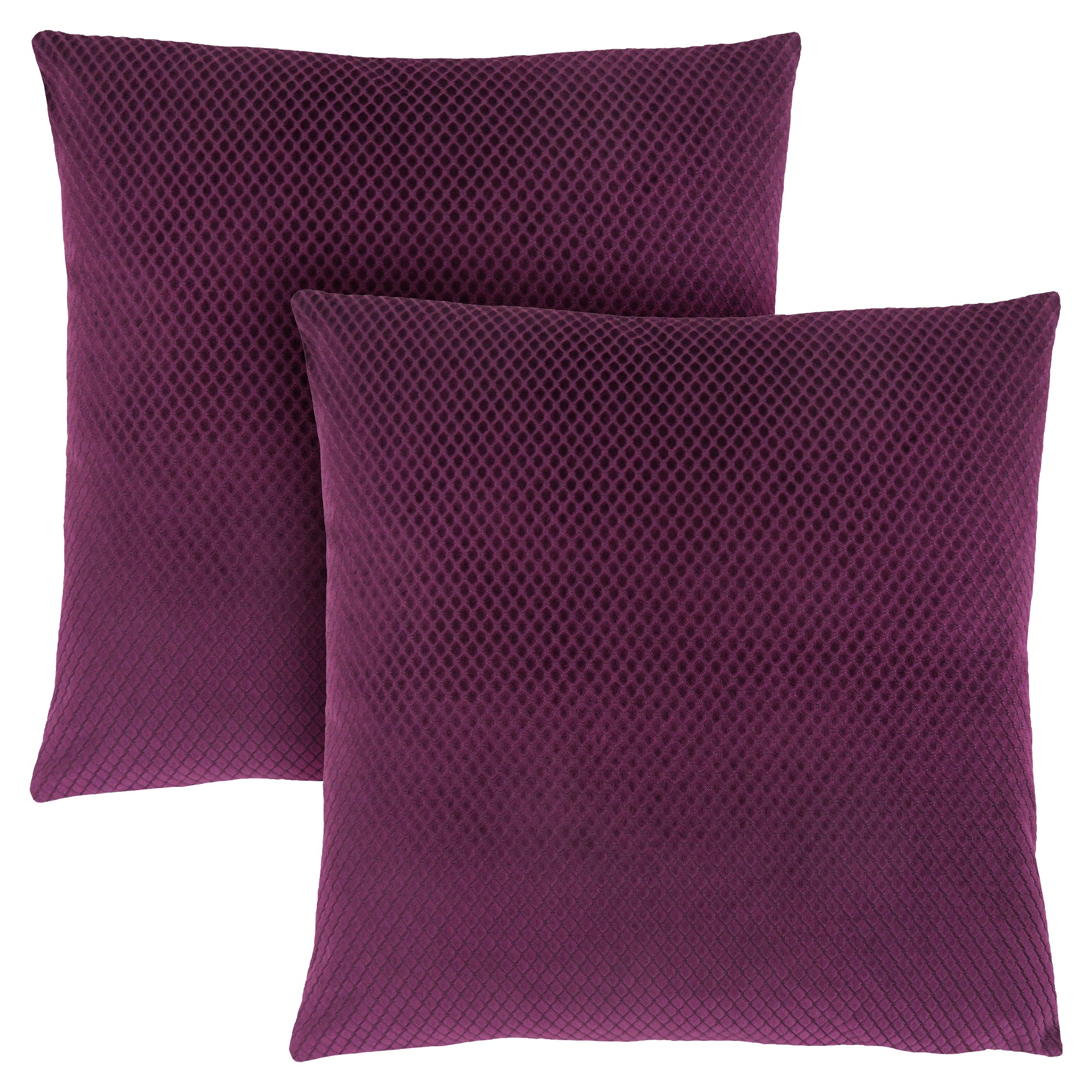 PILLOW - 18"X 18" / PURPLE DIAMOND VELVET / 2PCS # I 9303