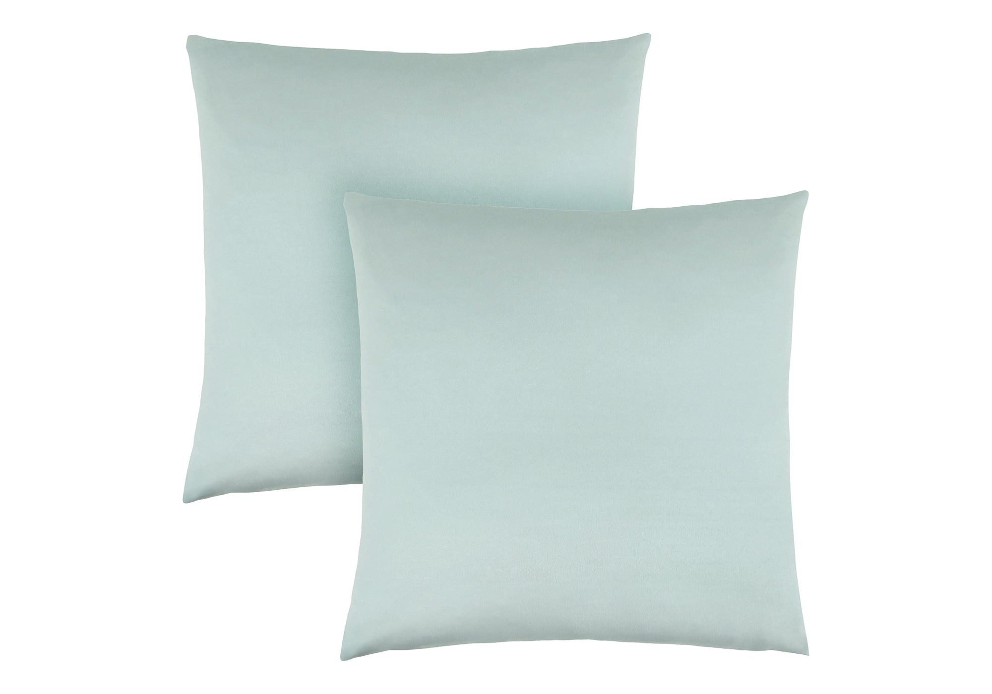 Ensemble de 2 coussins décoratifs satin menthe 18 po x 18 po, housse lavable, insert hypoallergénique – Bonito Montréal