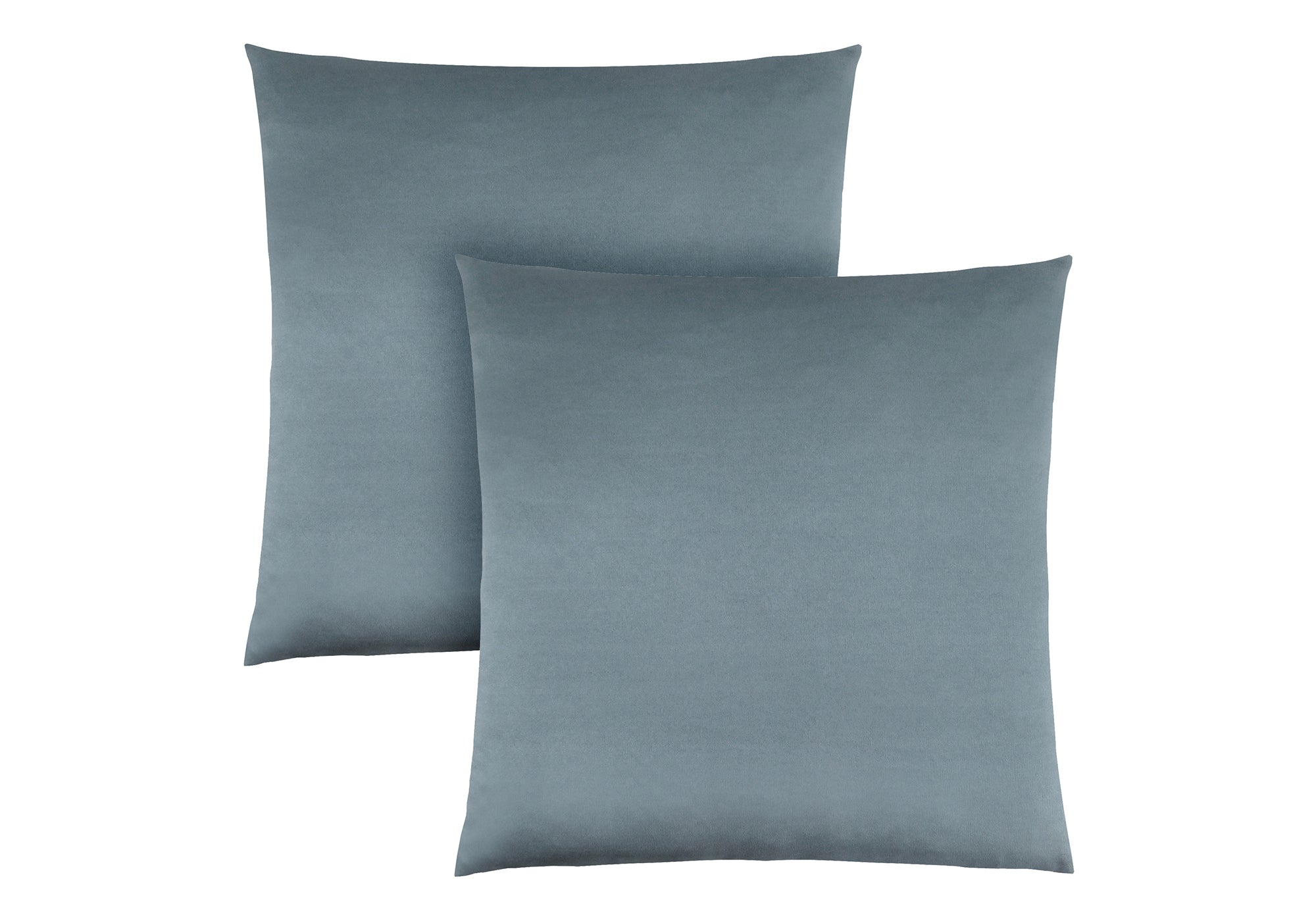 Ensemble 2 coussins décoratifs satin bleu pâle 18 po hypoallergéniques lavables – Bonito Montréal
