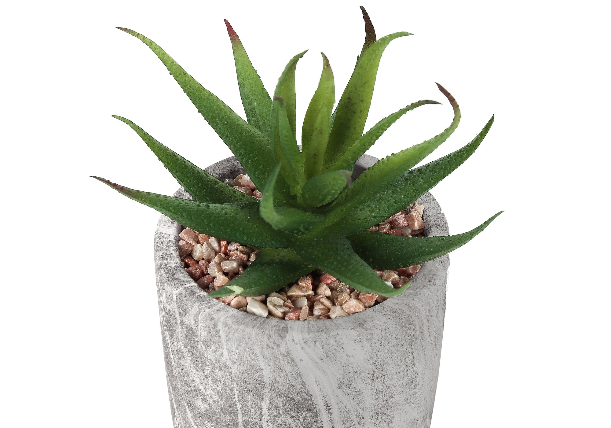 ARTIFICIAL PLANT - 2PCS / 7"H SUCCULENT IN 4" CEMENT POT # I 9586