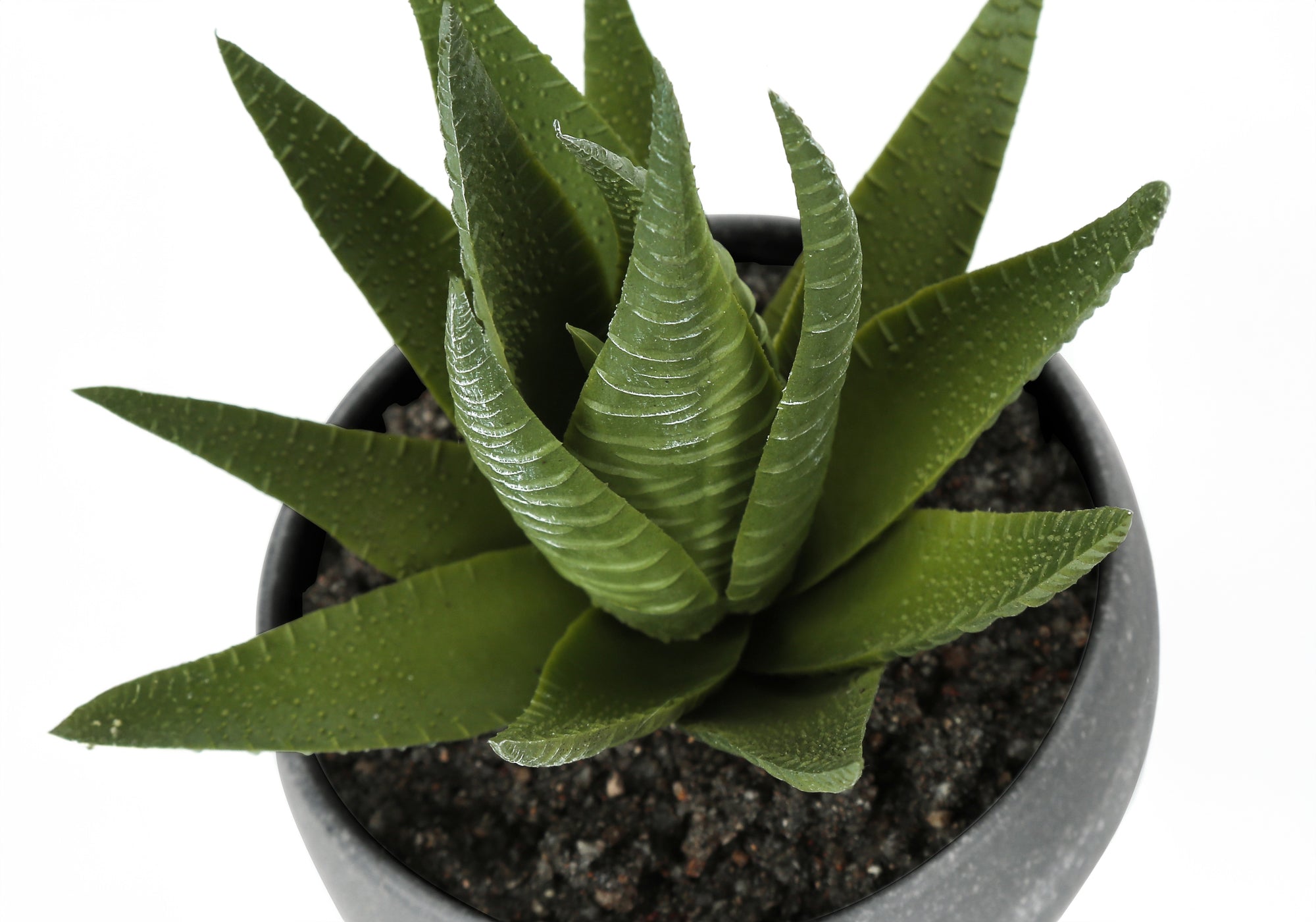 PLANTE ARTIFICIELLE – 3 PIÈCES / SUCCULENTE DE 15 CM DE H DANS UN POT GRIS DE 7,5 CM # I 9587