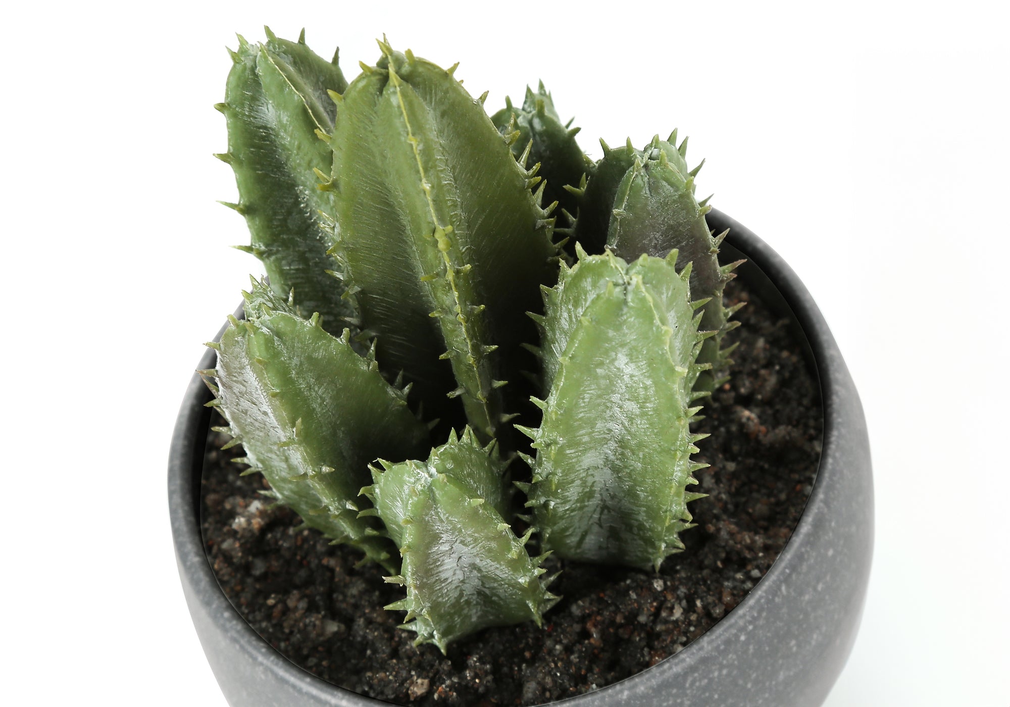 PLANTE ARTIFICIELLE – 3 PIÈCES / SUCCULENTE DE 15 CM DE H DANS UN POT GRIS DE 7,5 CM # I 9587