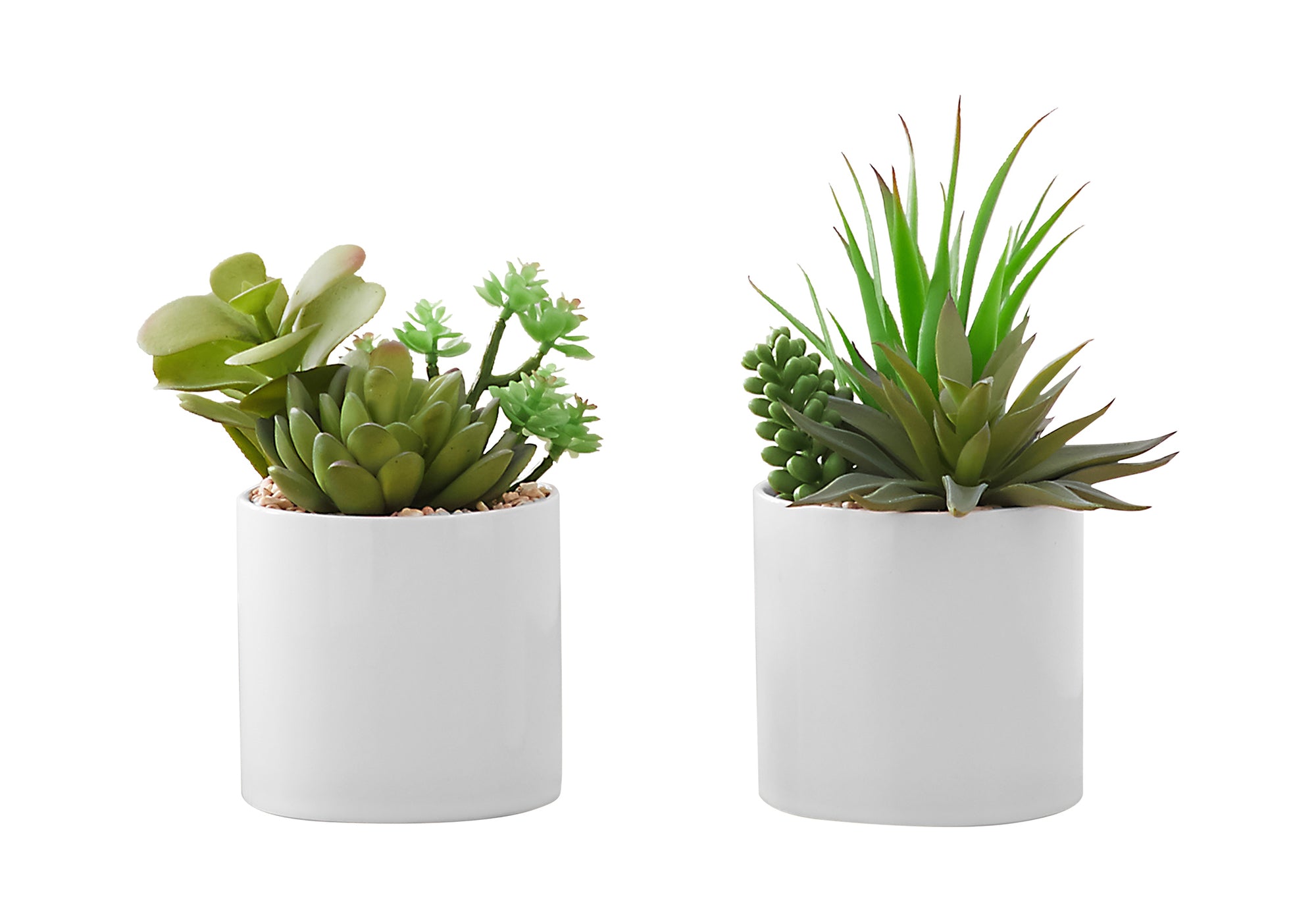PLANTE ARTIFICIELLE – 2 PIÈCES / SUCCULENTE DE 18 CM DE H DANS UN POT EN CÉRAMIQUE DE 8 CM # I 9588