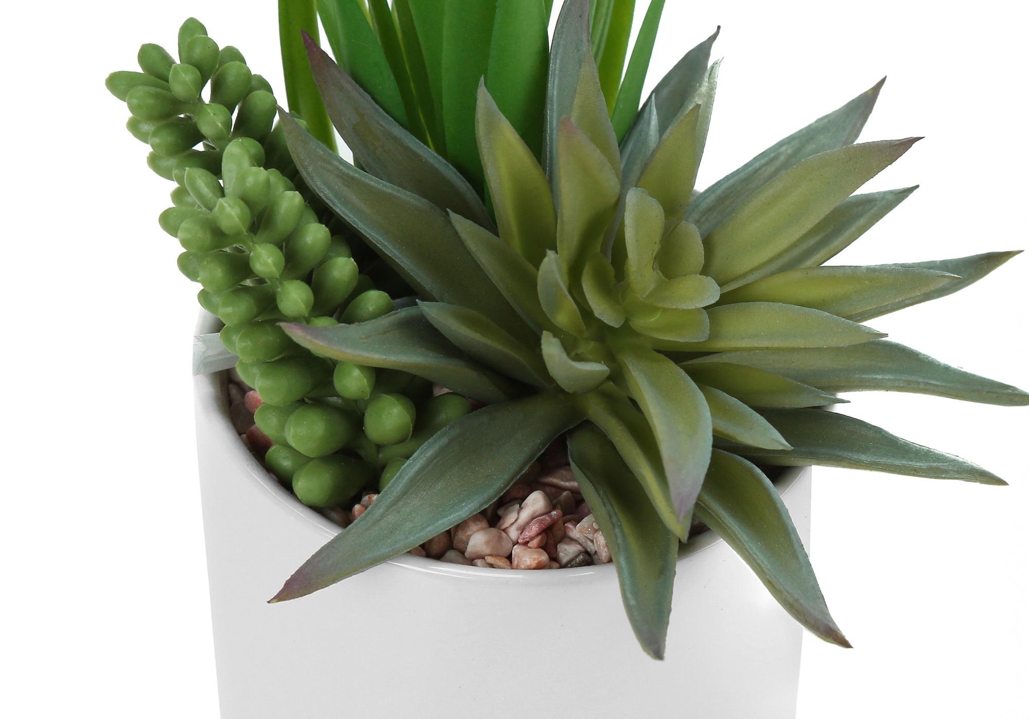 PLANTE ARTIFICIELLE – 2 PIÈCES / SUCCULENTE DE 18 CM DE H DANS UN POT EN CÉRAMIQUE DE 8 CM # I 9588