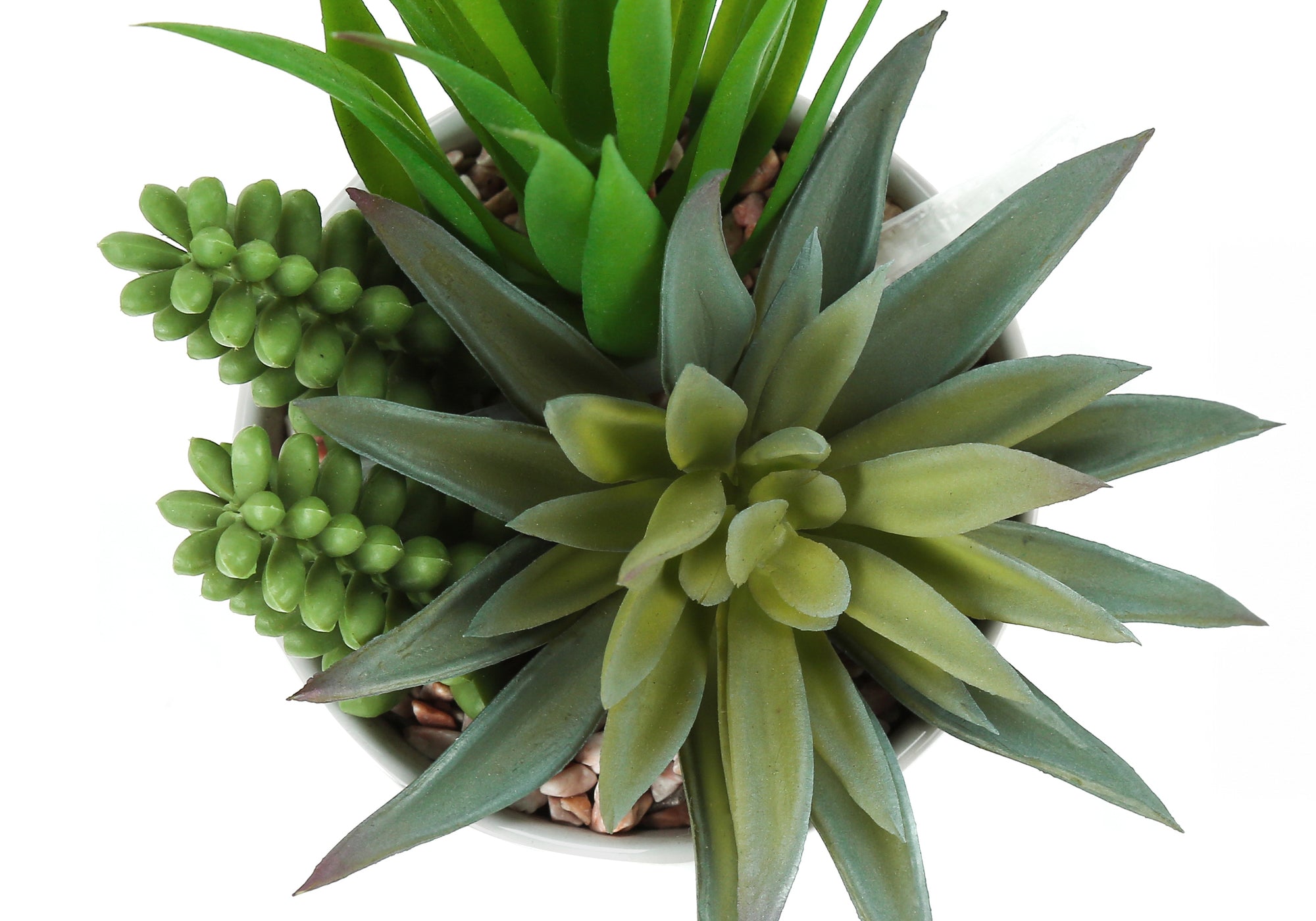 ARTIFICIAL PLANT - 2PCS / 7"H SUCCULENT IN 3" CERAMIC POT # I 9588