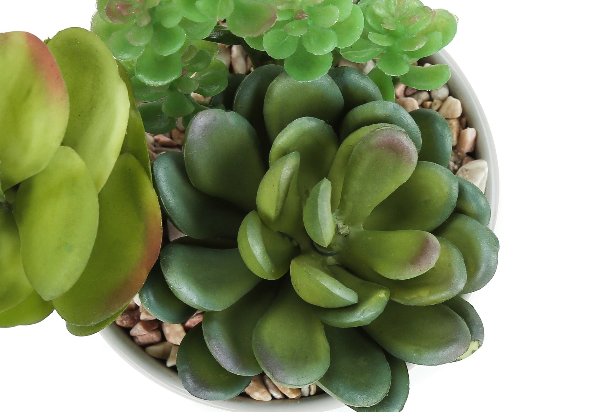 PLANTE ARTIFICIELLE – 2 PIÈCES / SUCCULENTE DE 18 CM DE H DANS UN POT EN CÉRAMIQUE DE 8 CM # I 9588