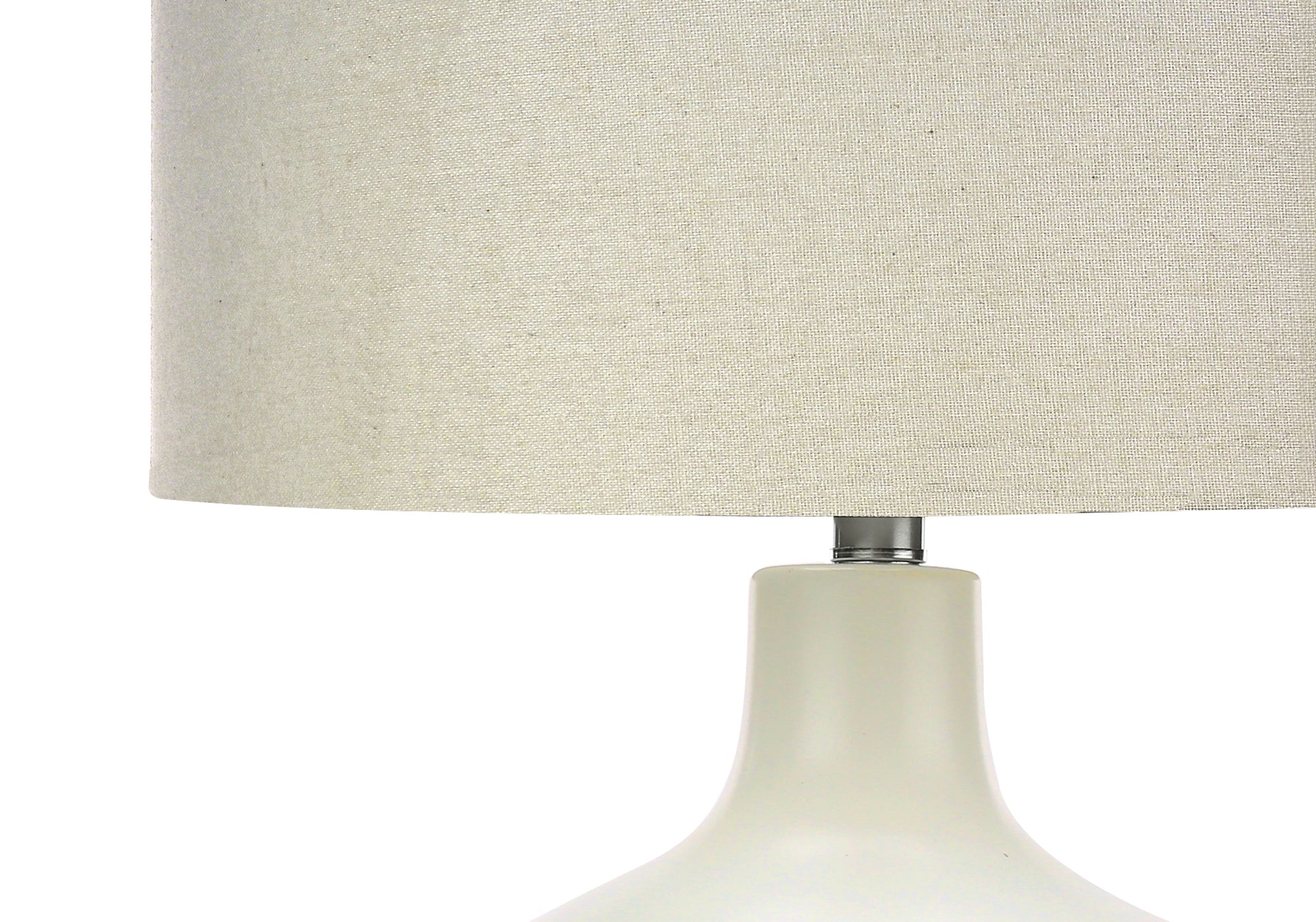 LIGHTING – 25"H TABLE LAMP CREAM CERAMIC / IVORY SHADE # I 9608