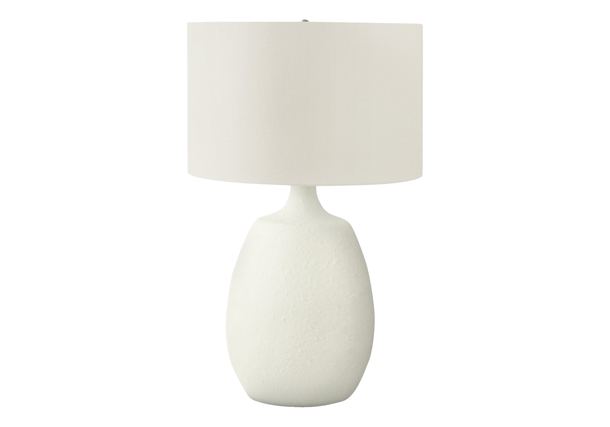 ÉCLAIRAGE - LAMPE DE TABLE 26"H RÉSINE CRÈME / ABAT-JOUR IVOIRE # I 9609