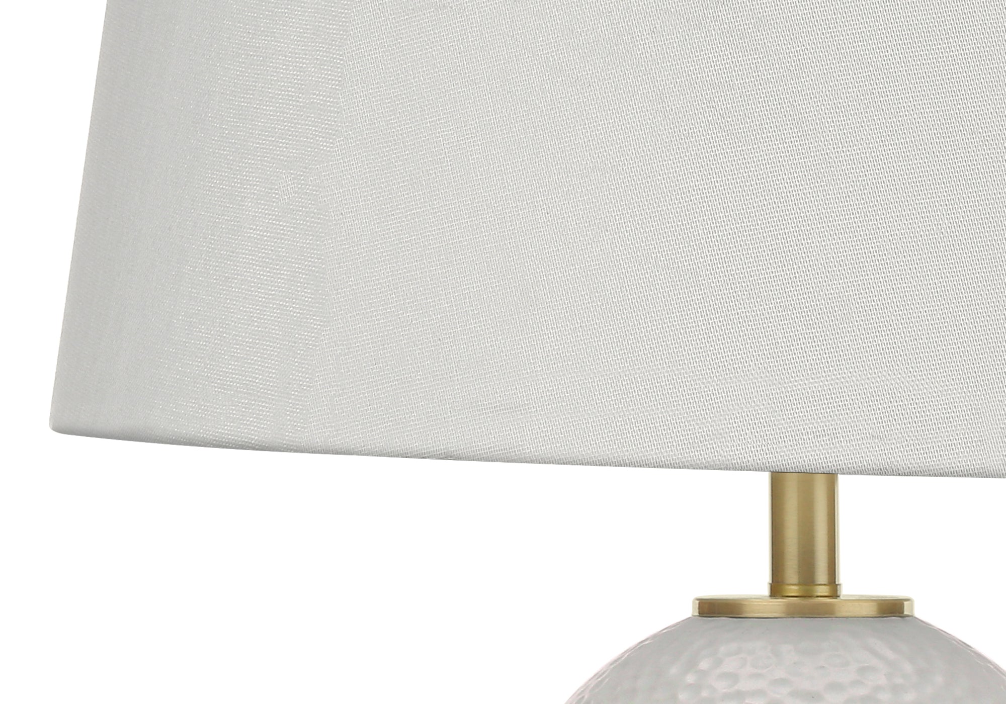 LIGHTING – 26"H TABLE LAMP WHITE CERAMIC / IVORY SHADE # I 9610