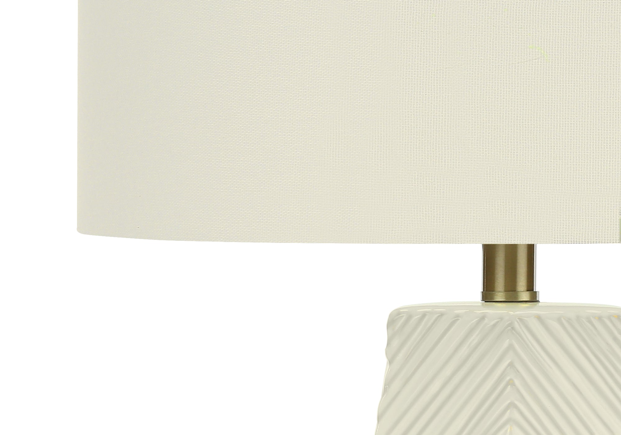 LIGHTING – 29"H TABLE LAMP WHITE CERAMIC / IVORY SHADE # I 9614