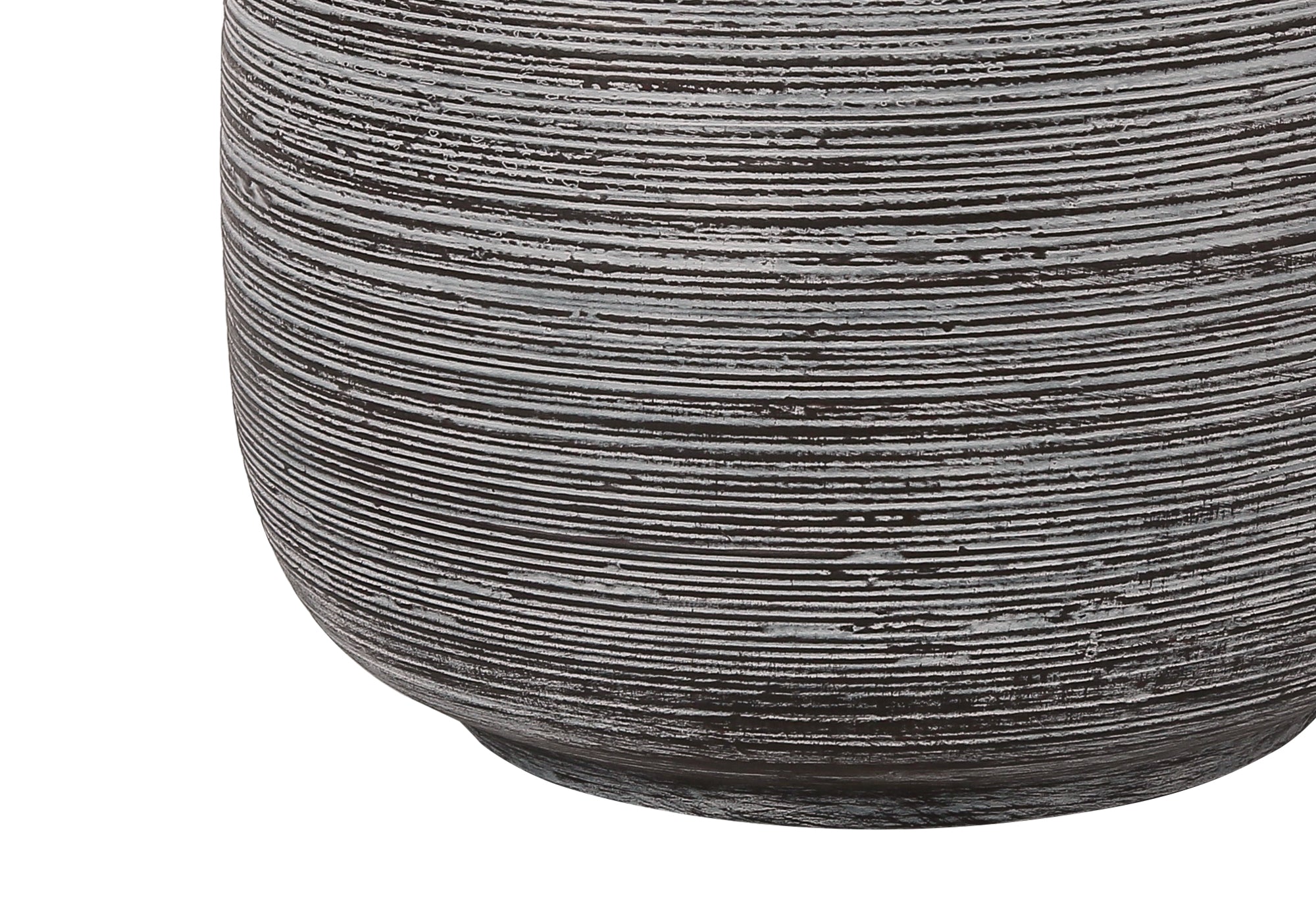 LIGHTING – 19"H TABLE LAMP GREY CERAMIC / IVORY SHADE # I 9633