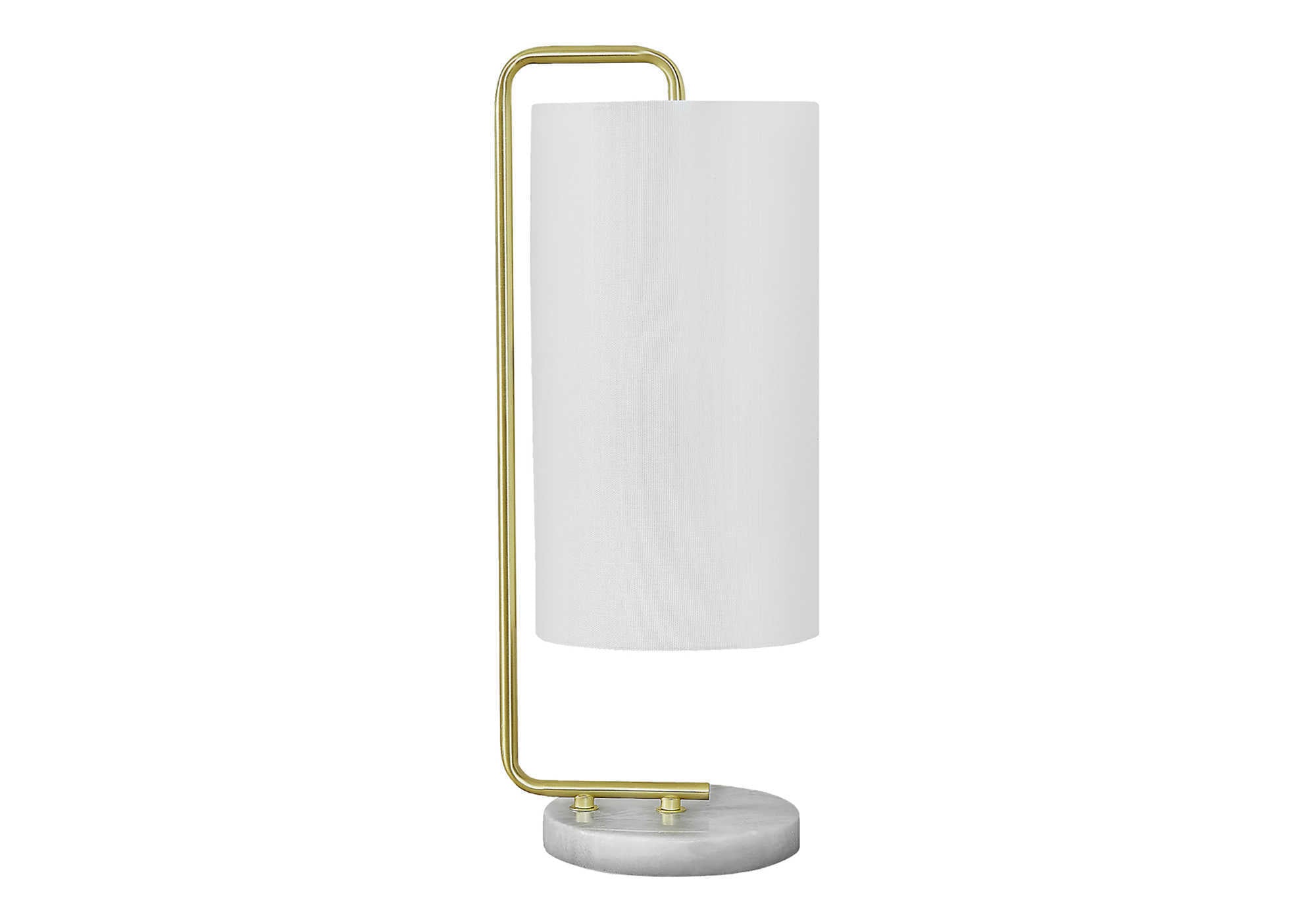 LUMINAIRES – LAMPE DE TABLE 51 cm (20 po) DE H, ABAT-JOUR EN MARBRE BLANC / IVOIRE N° I 9636