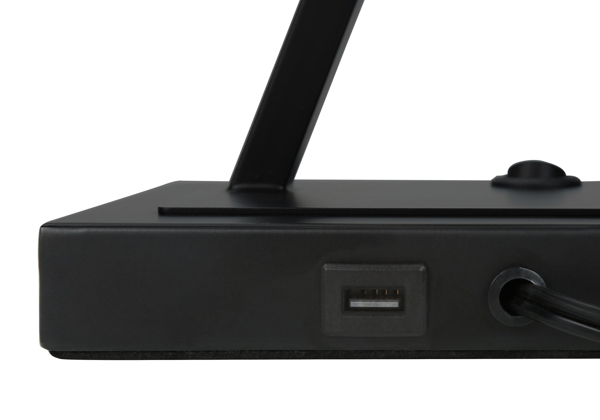 LAMPE DE TABLE 25" H MÉTAL NOIR/ABAT-JOUR BEIGE/USB # I 9638