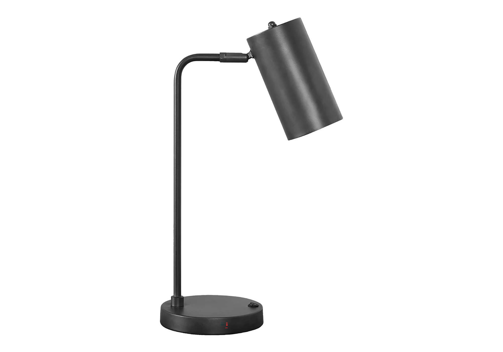 LIGHTING - 18"H TABLE LAMP GREY METAL / GREY SHADE / USB # I 9645