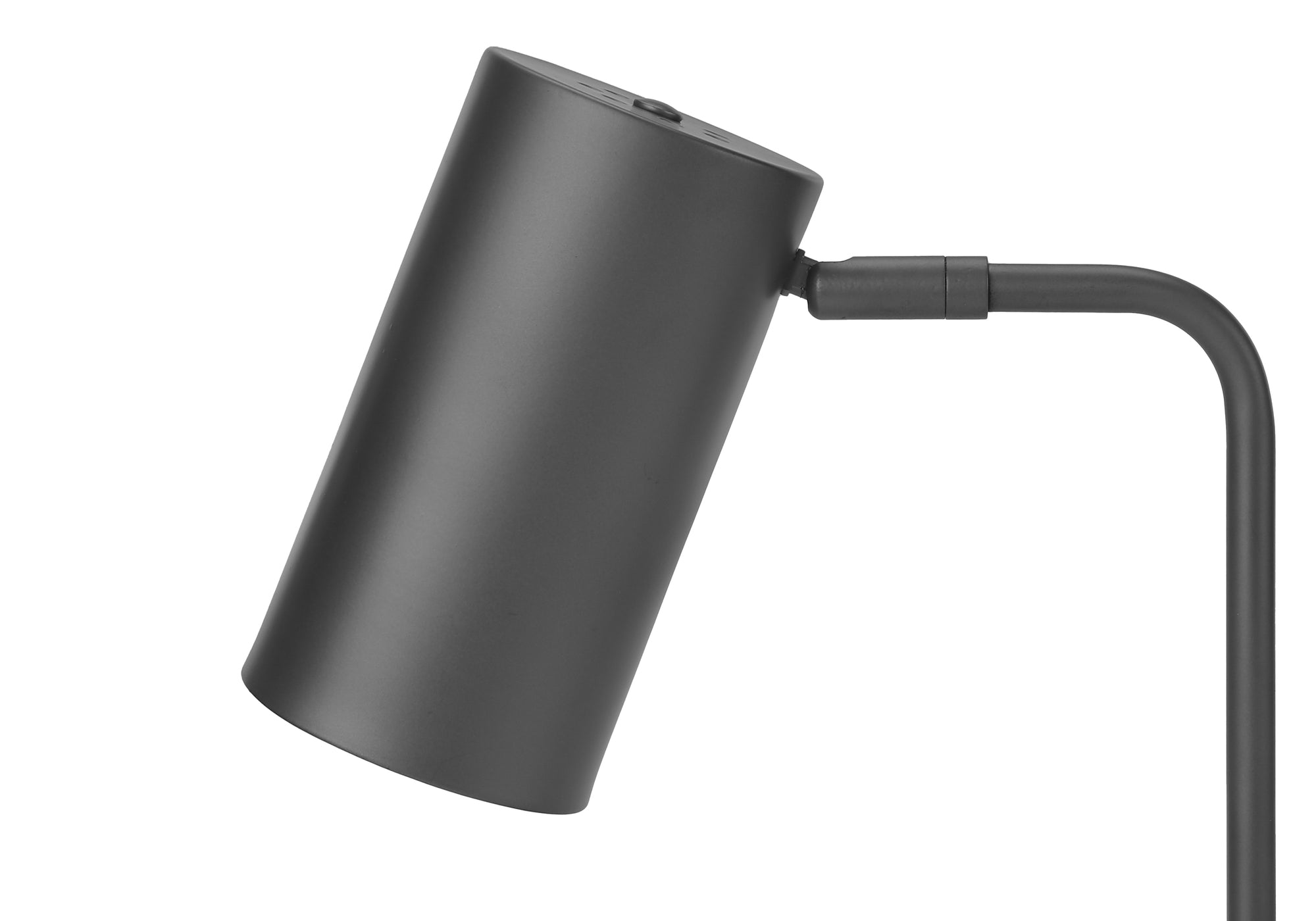 LAMPE DE TABLE 45,7 cm (18 po) DE H, MÉTAL GRIS / ABAT-JOUR GRIS / USB N° I 9645