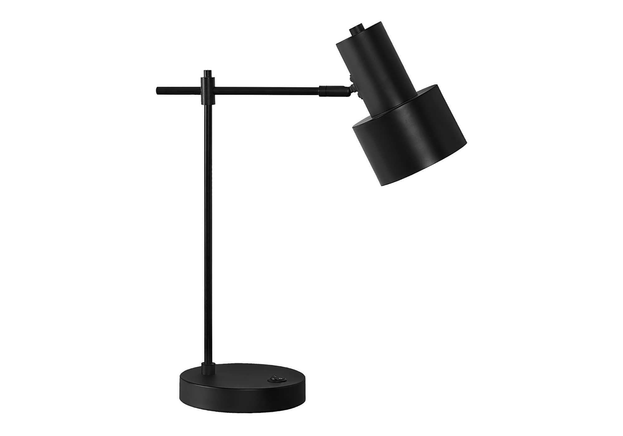 LAMPE DE TABLE 53 cm (21 po) DE H, MÉTAL NOIR/ABAT-JOUR NOIR/USB N° I 9647